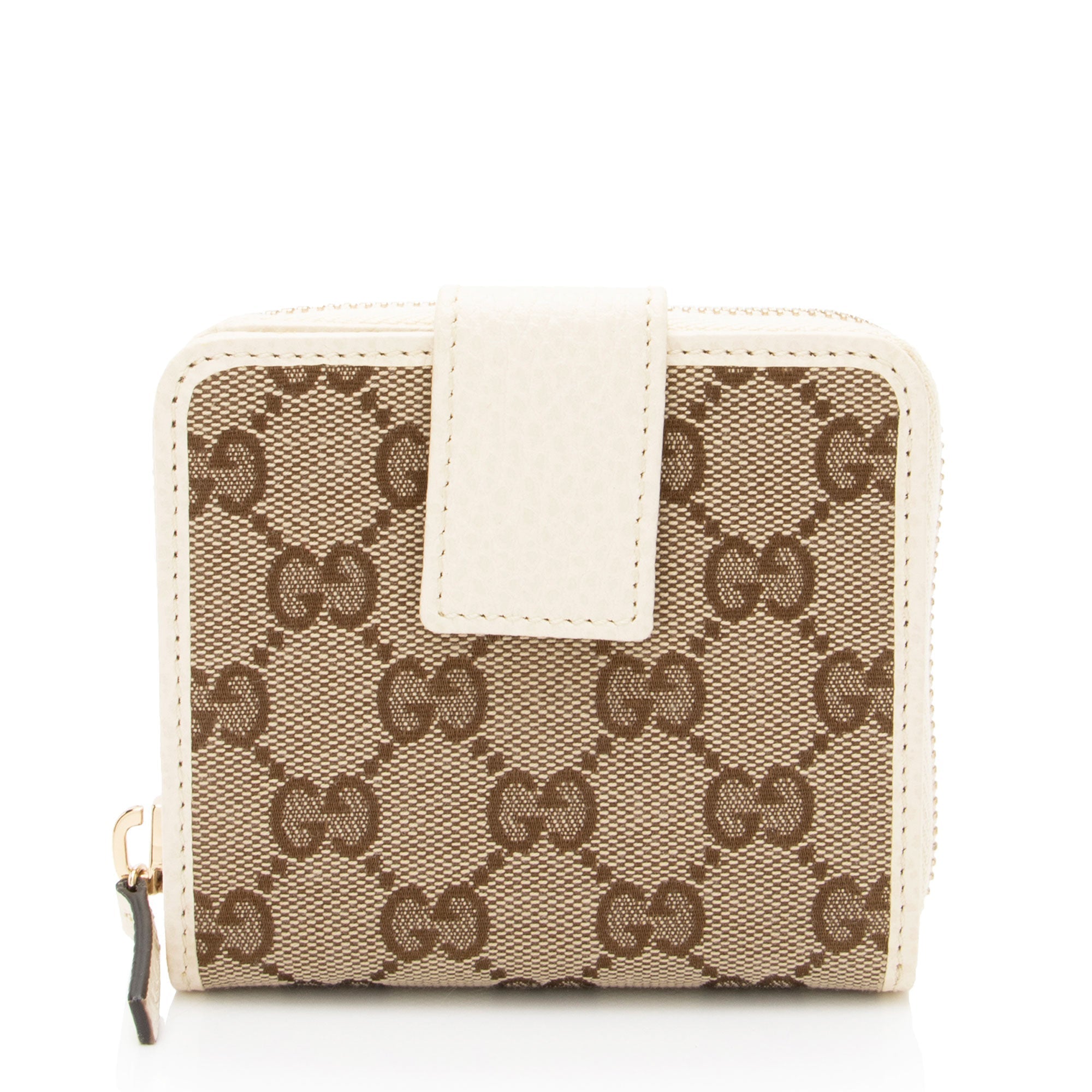 Gucci GG Canvas Zip Around Compact Wallet
