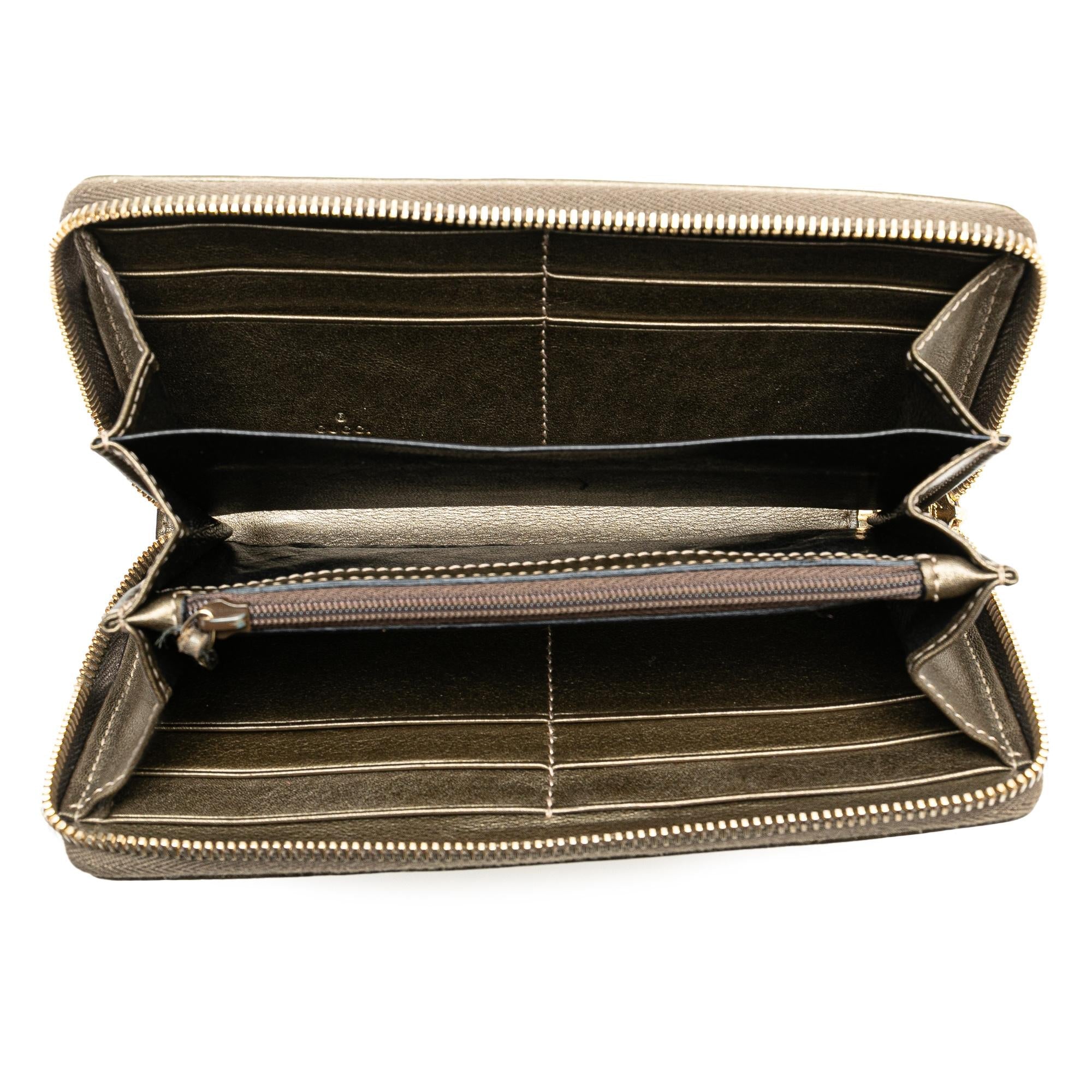 Gucci GG Canvas Zip Around Long Wallet (SHG-1oORUP)