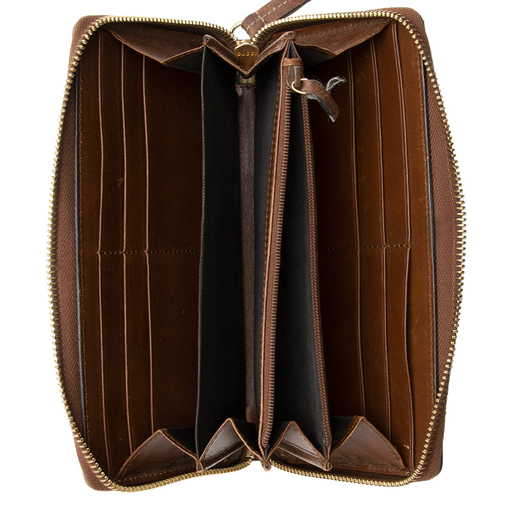 Gucci Gucci Canvas Zip Around Wallet (SHF-21220)