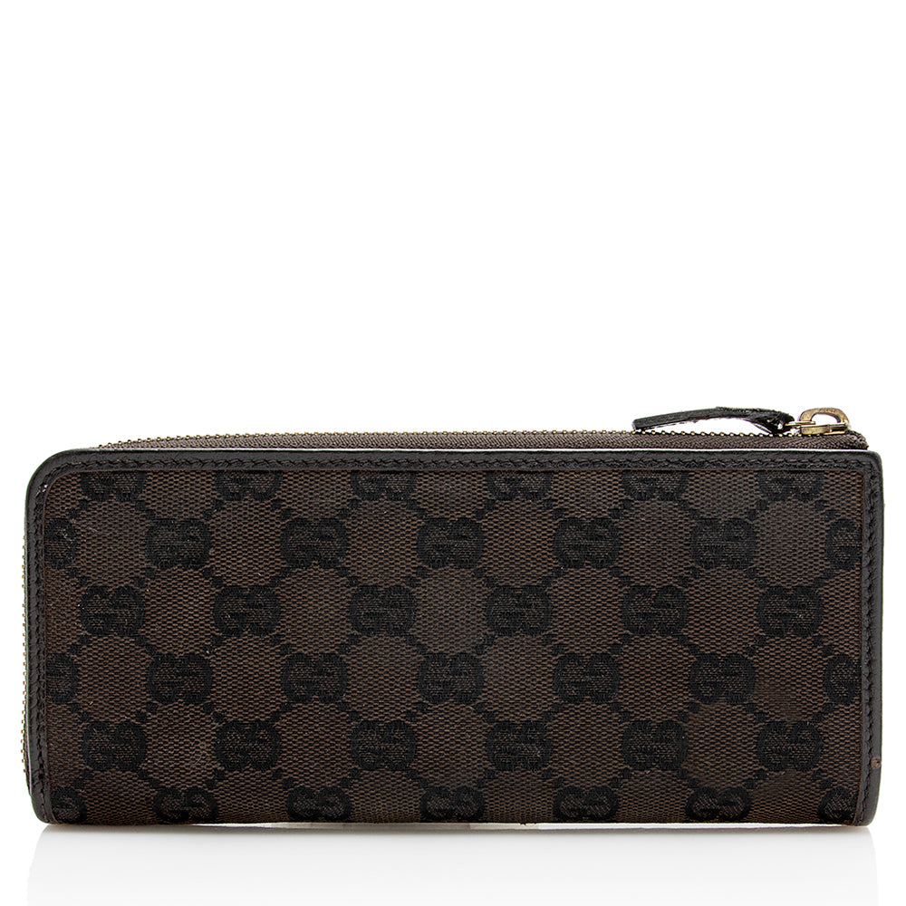 Gucci Gucci Canvas Zip Around Wallet (SHF-21327)