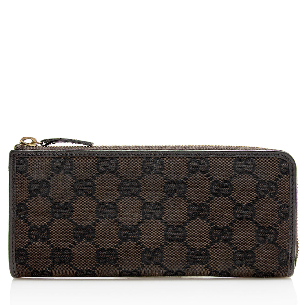 Gucci Gucci Canvas Zip Around Wallet (SHF-21327)