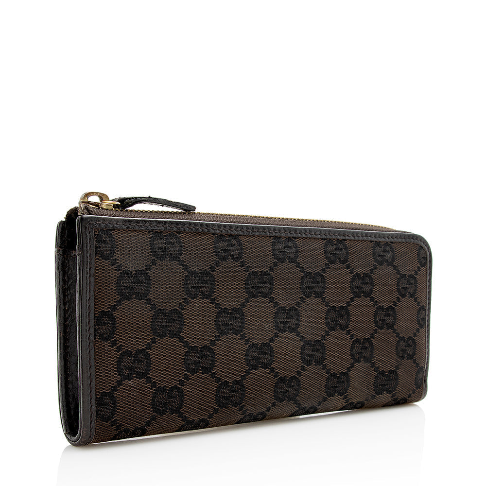 Gucci Gucci Canvas Zip Around Wallet (SHF-21327)