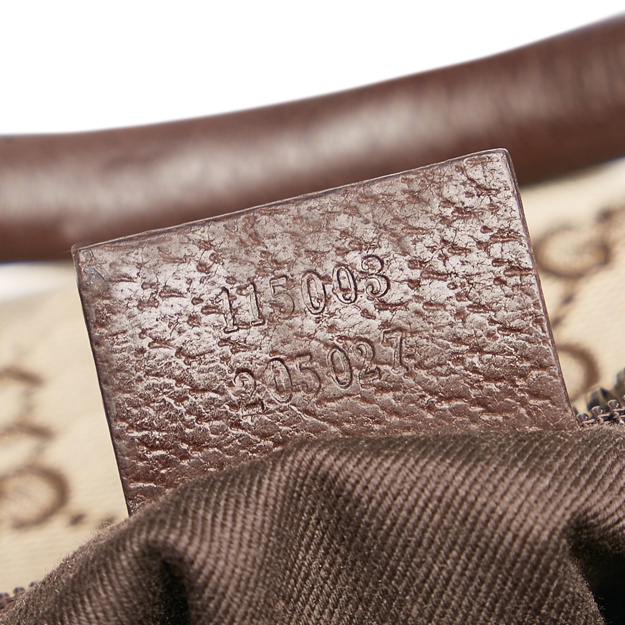 Gucci GG Cavas Ring Handle Zip Shoulder Bag (SHG-34838)