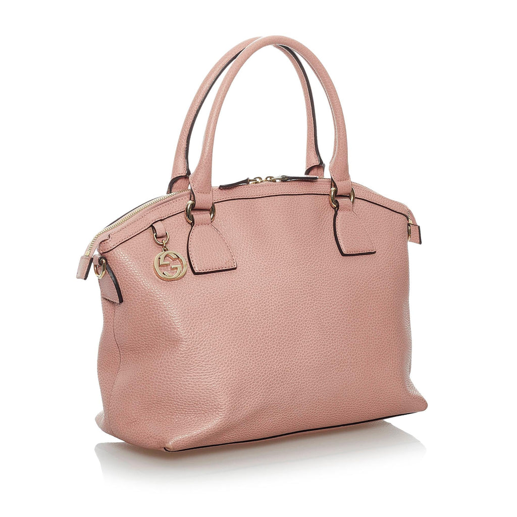Gucci Gucci Charm Dome Leather Satchel (SHG-29691)