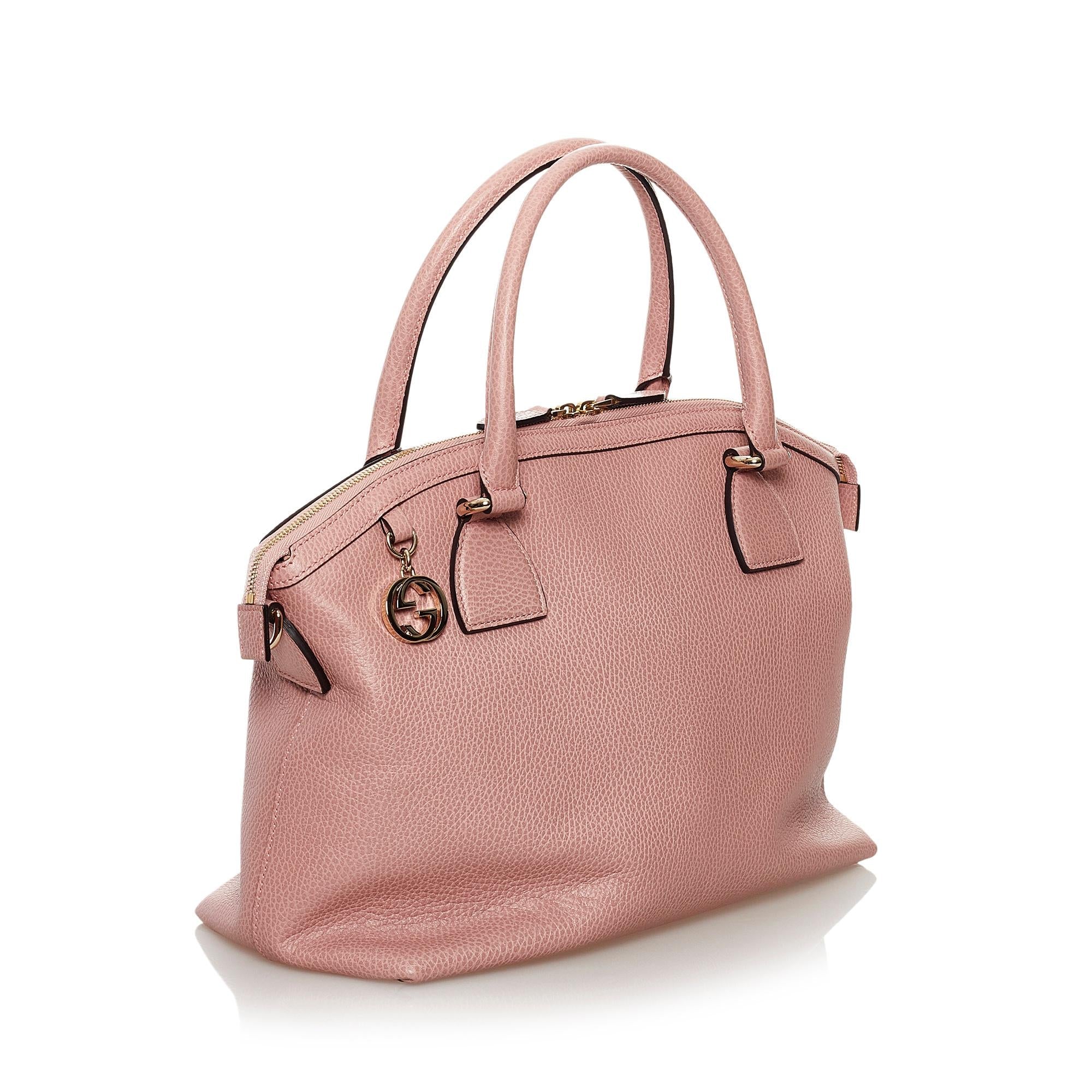 Gucci Gucci Charm Dome Leather Satchel (SHG-32882)