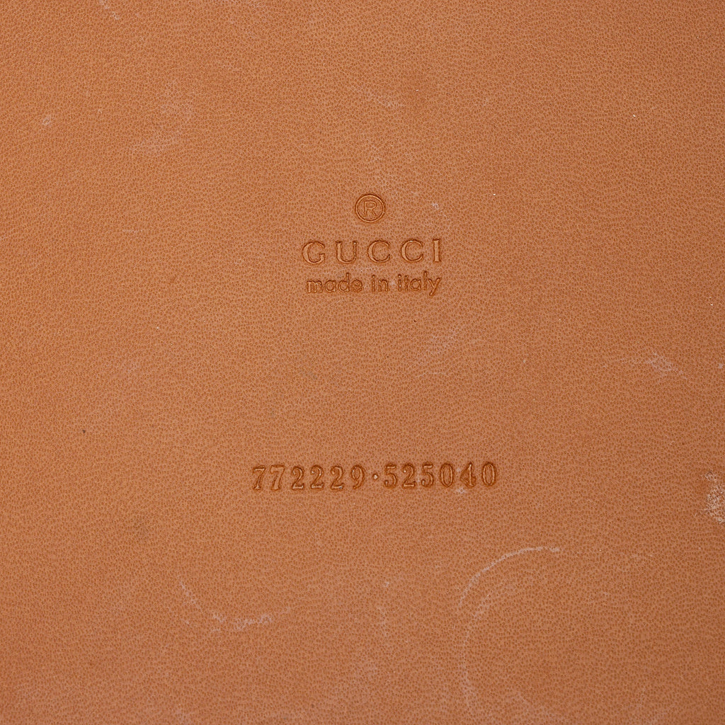Gucci GG Debossed Calfskin Diamond Cutout Medium Tote