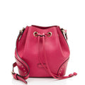 Gucci GG Debossed Diamante Leather Studded Bright Bucket Bag