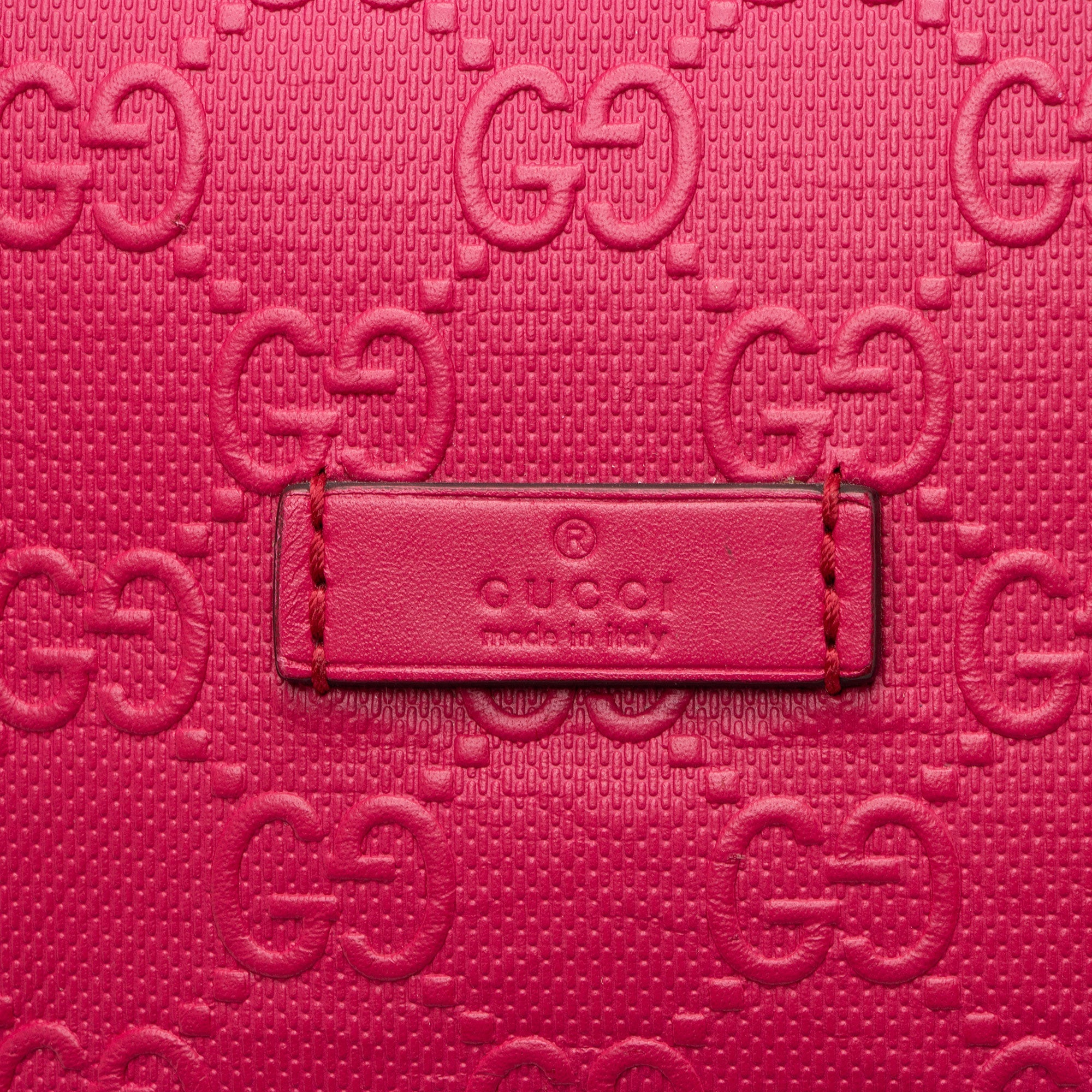 Gucci GG Debossed Diamante Leather Studded Bright Bucket Bag