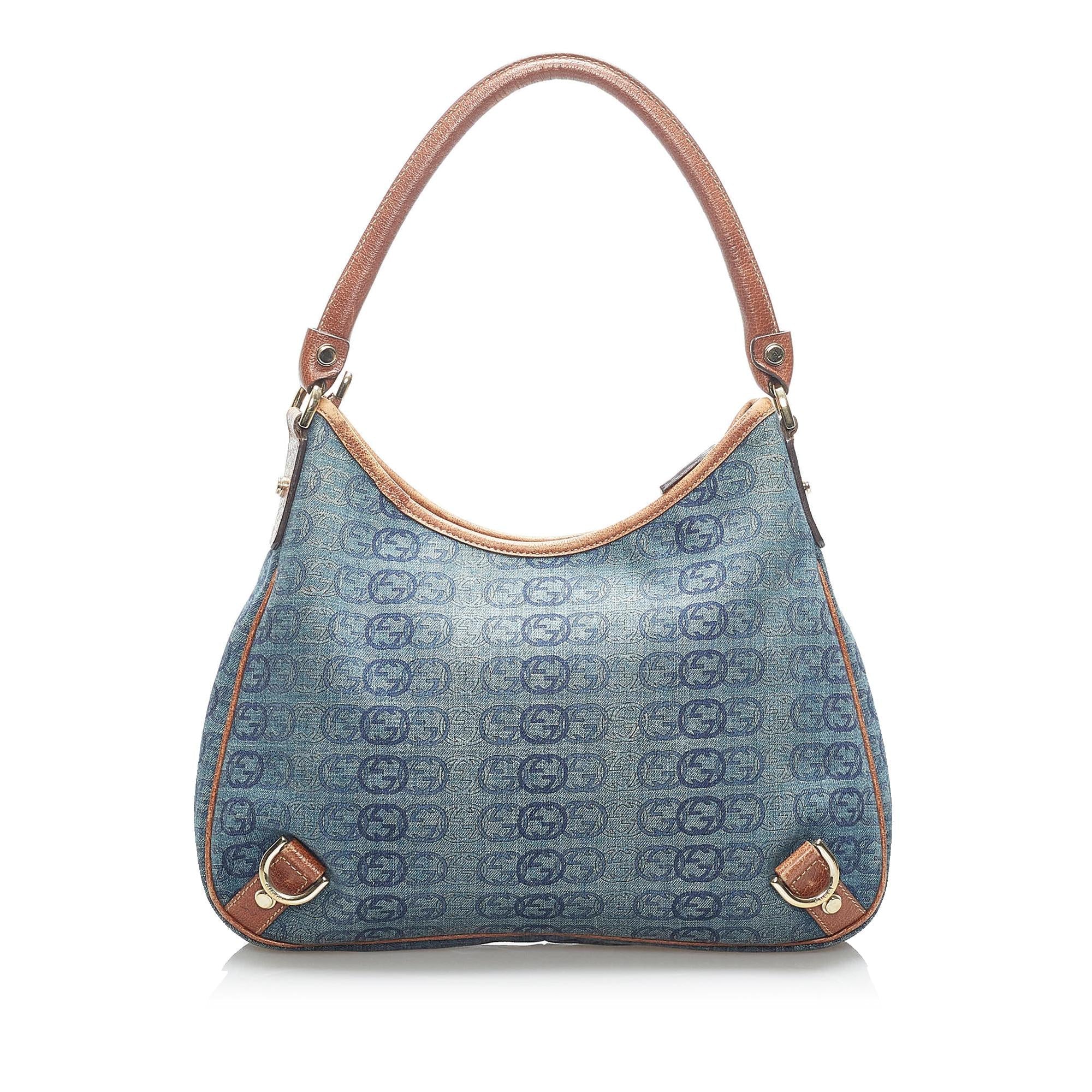 Gucci Gucci Denim Abbey D-Ring Shoulder Bag (SHG-34010)