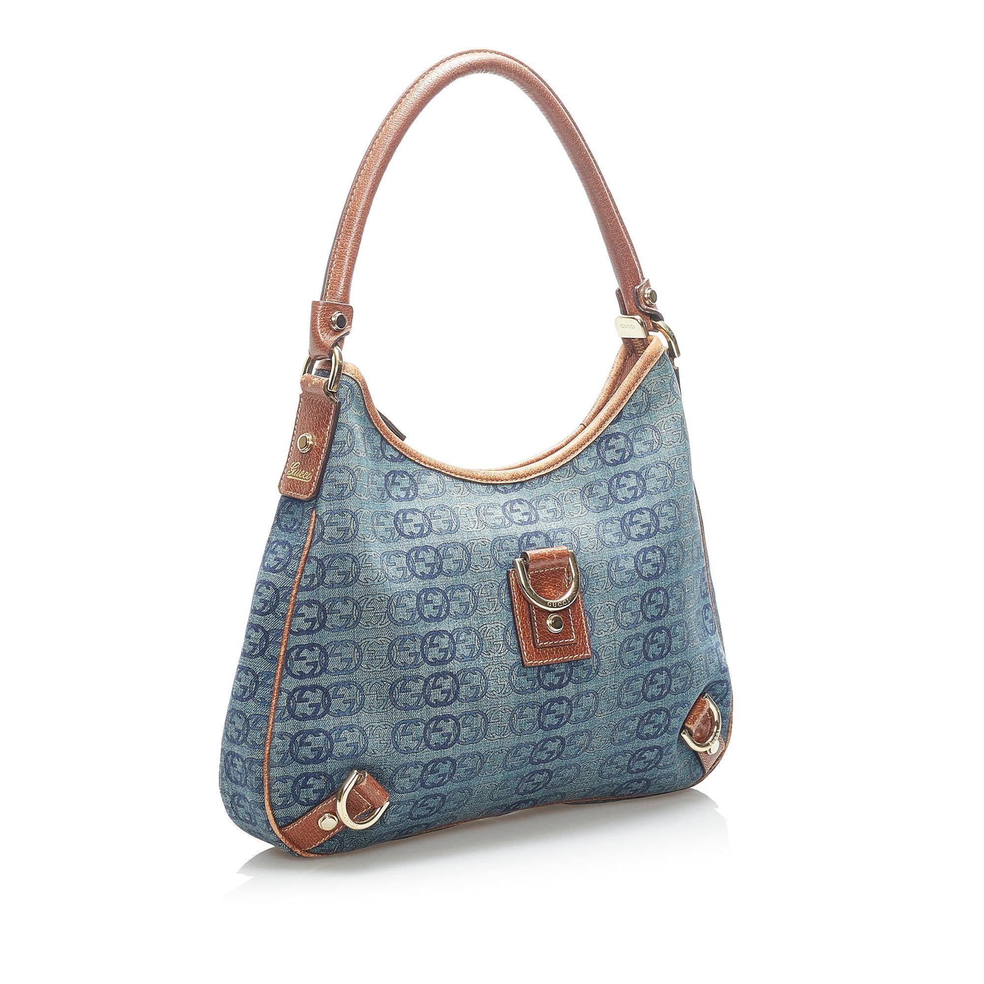 Gucci Gucci Denim Abbey D-Ring Shoulder Bag (SHG-34010)