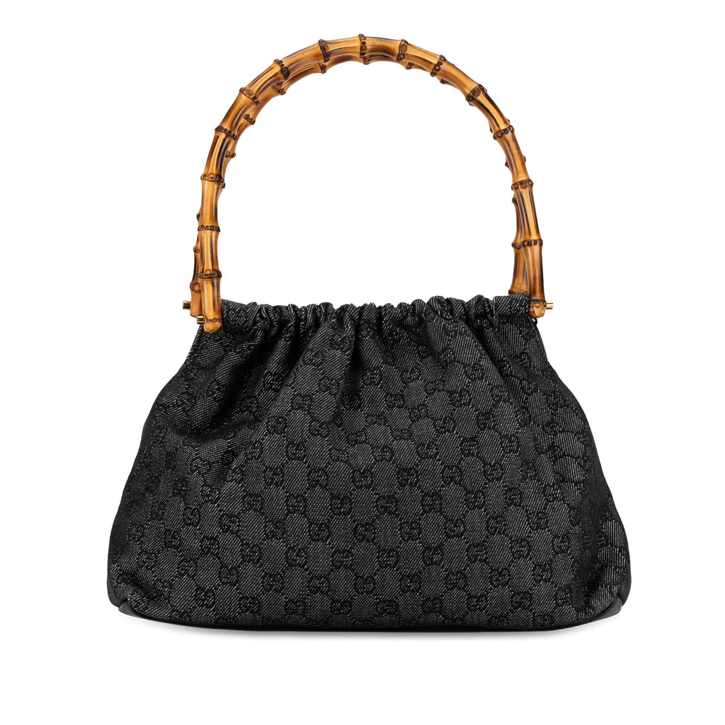 Gucci GG Denim Bamboo Handbag (SHG-XpUfPr)