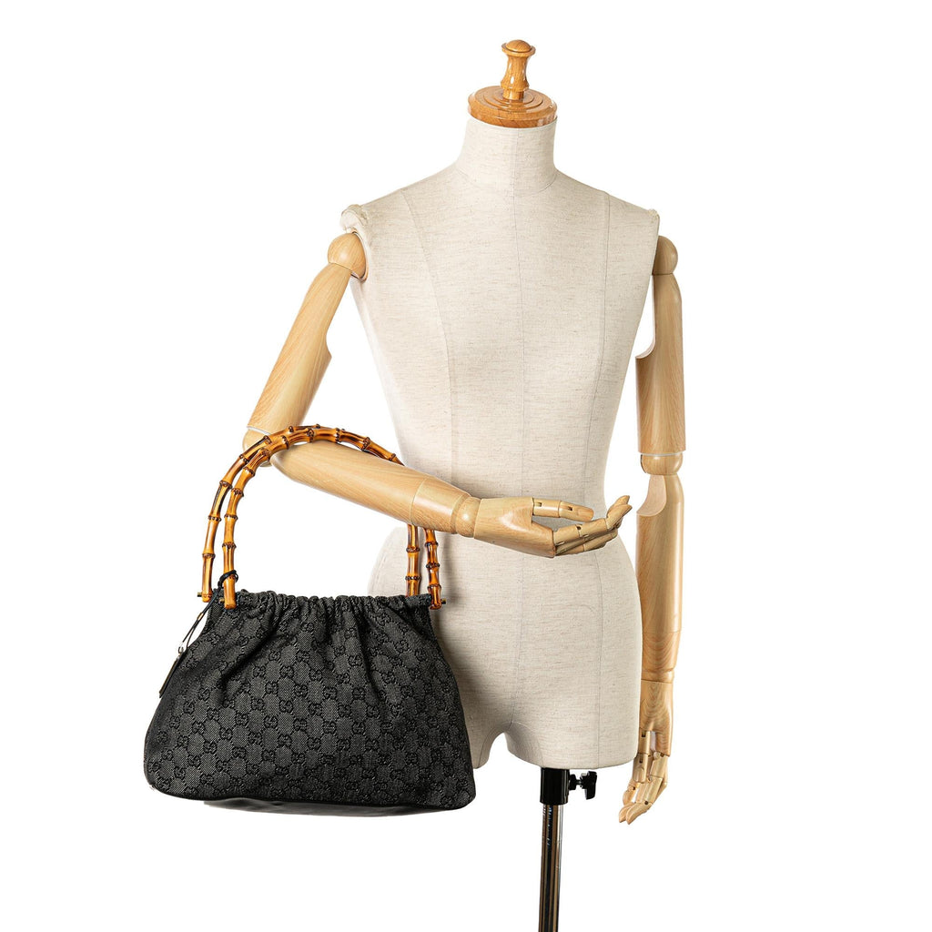 Gucci GG Denim Bamboo Handbag (SHG-XpUfPr)