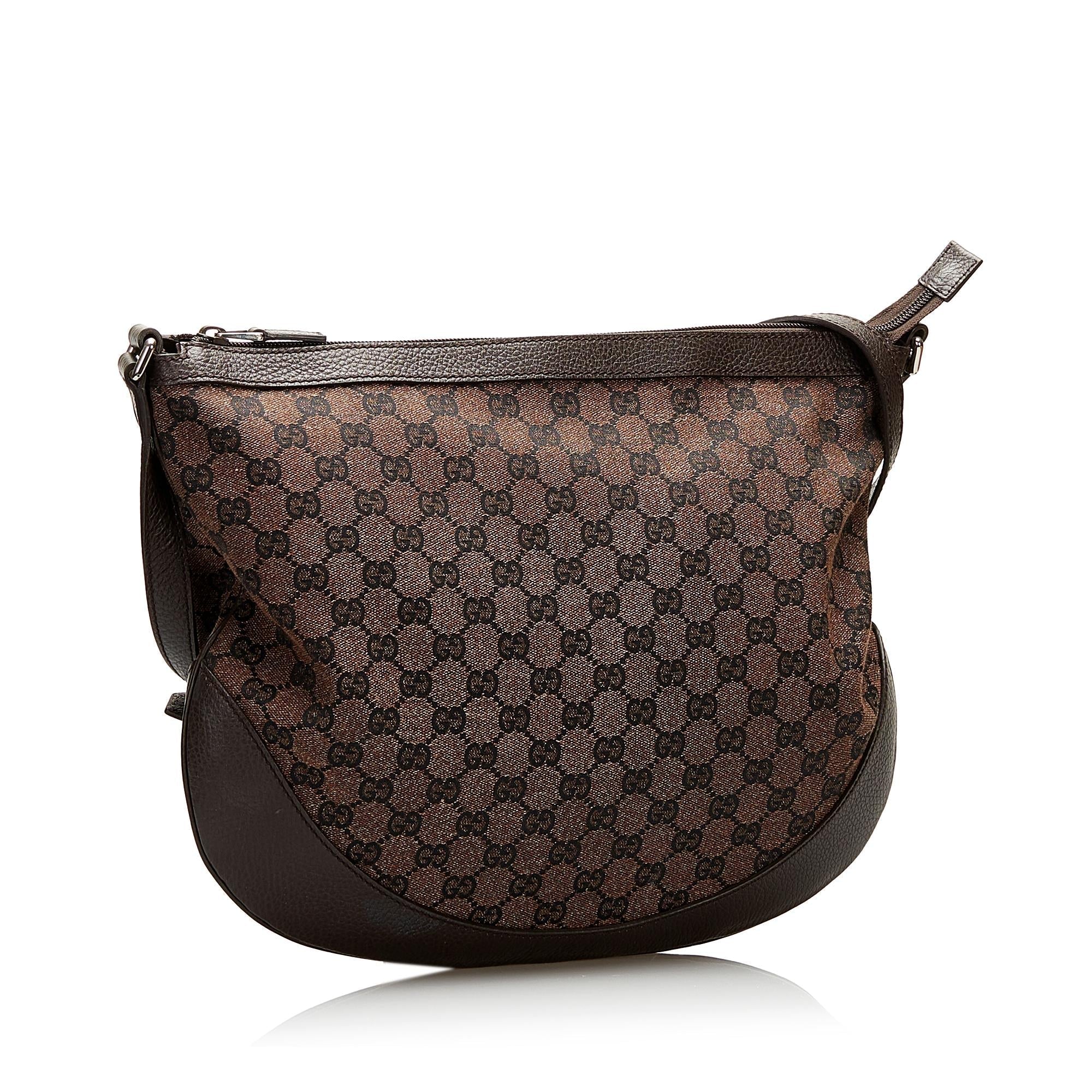 Gucci GG Denim Half Moon Crossbody Bag (SHG-35631)