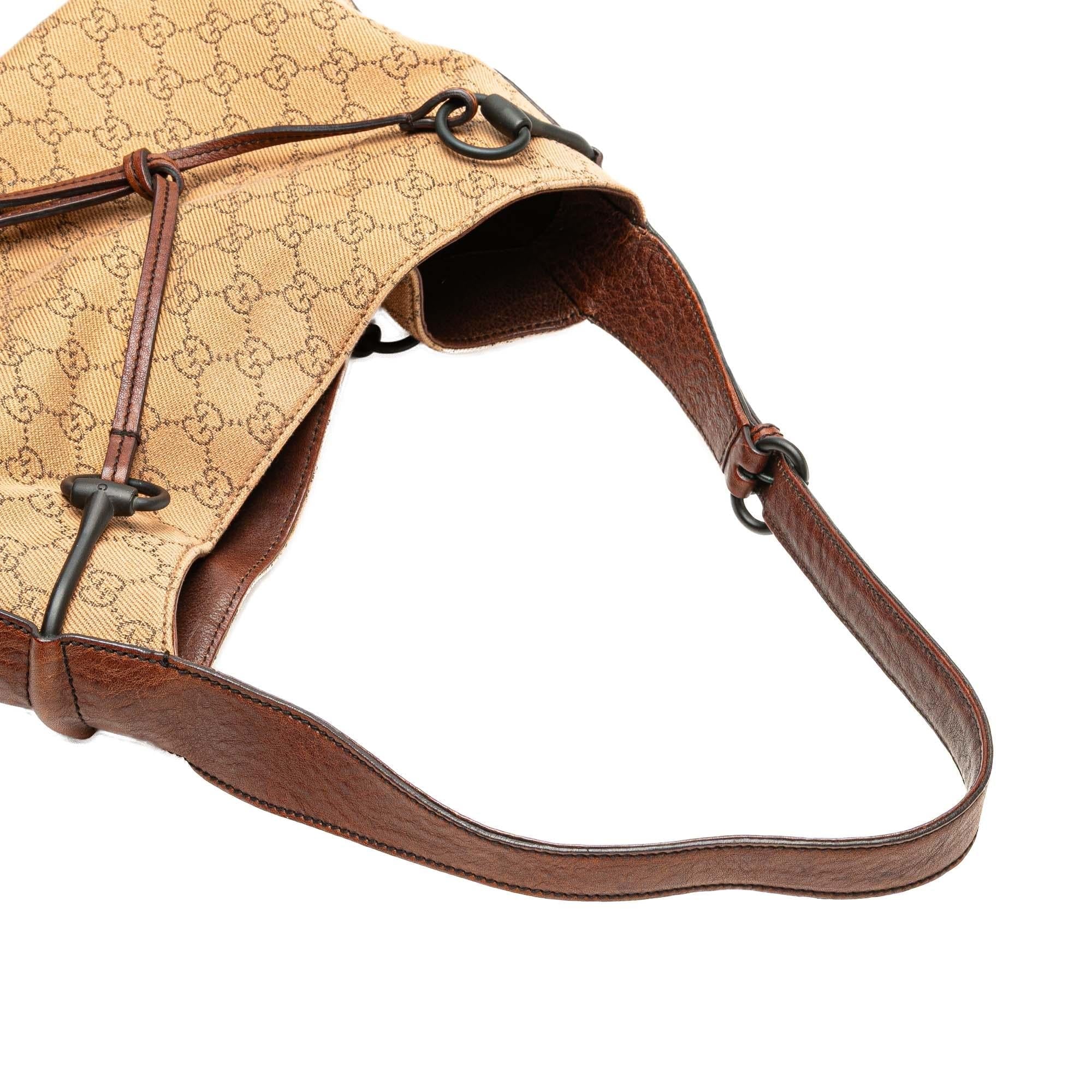 Gucci GG Denim Horsebit Shoulder Bag