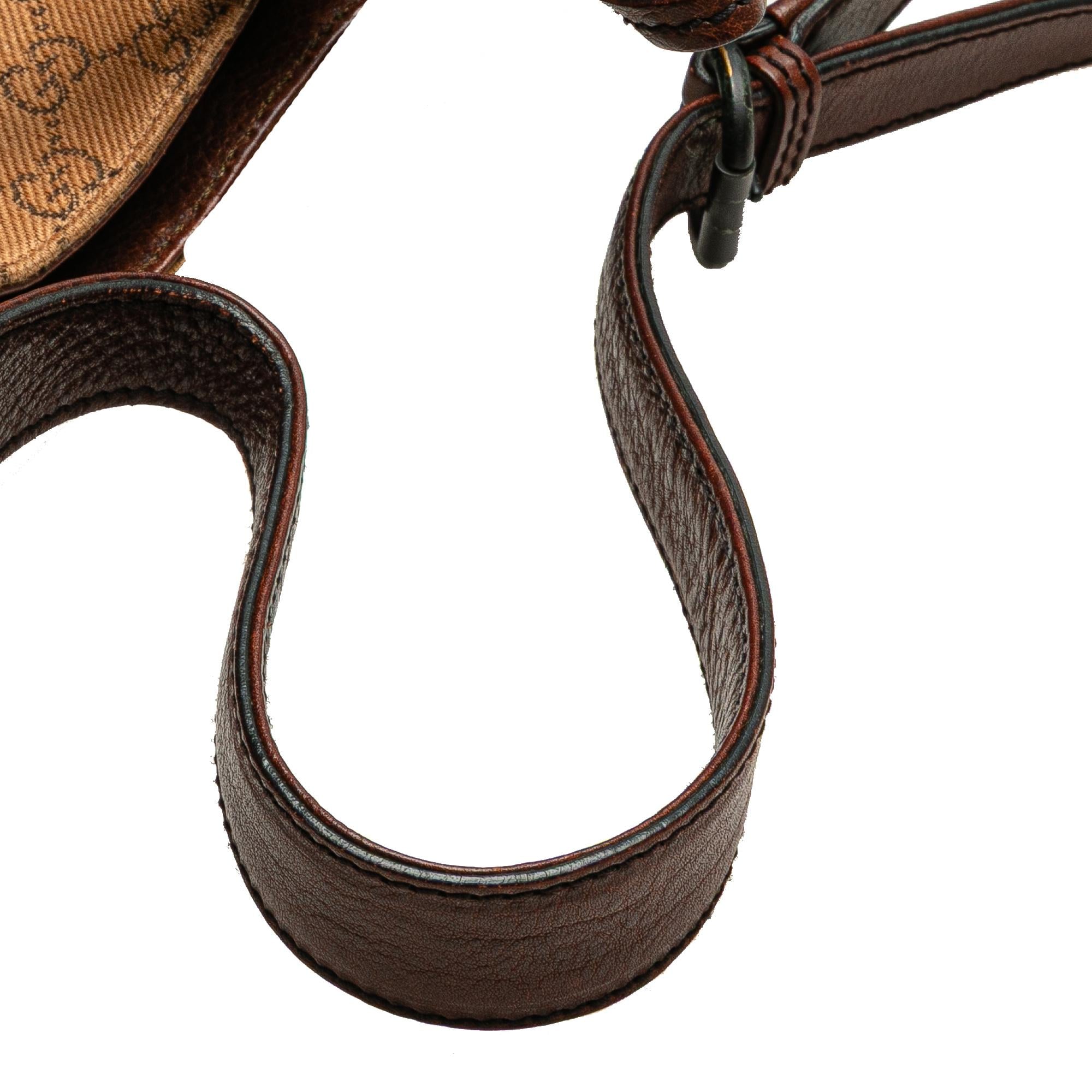 Gucci GG Denim Horsebit Shoulder Bag