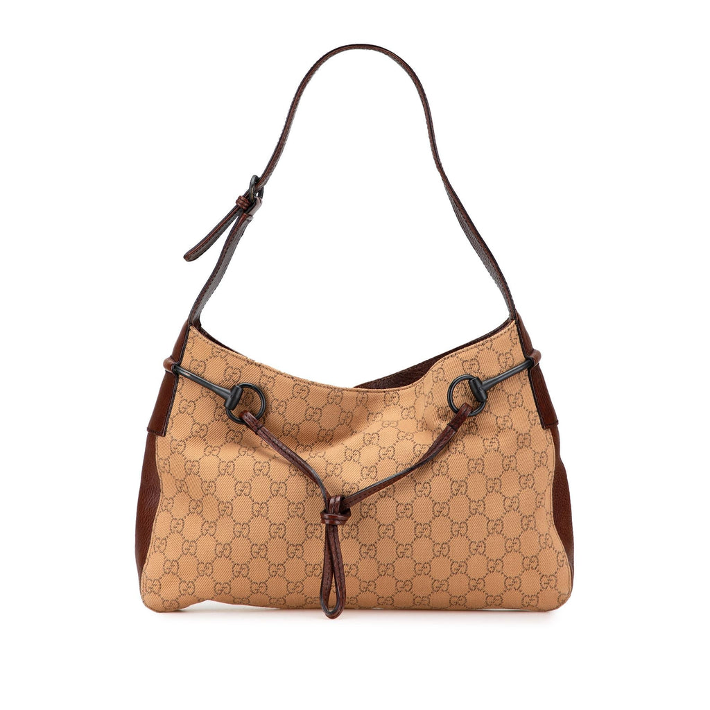 Gucci GG Denim Horsebit Shoulder Bag