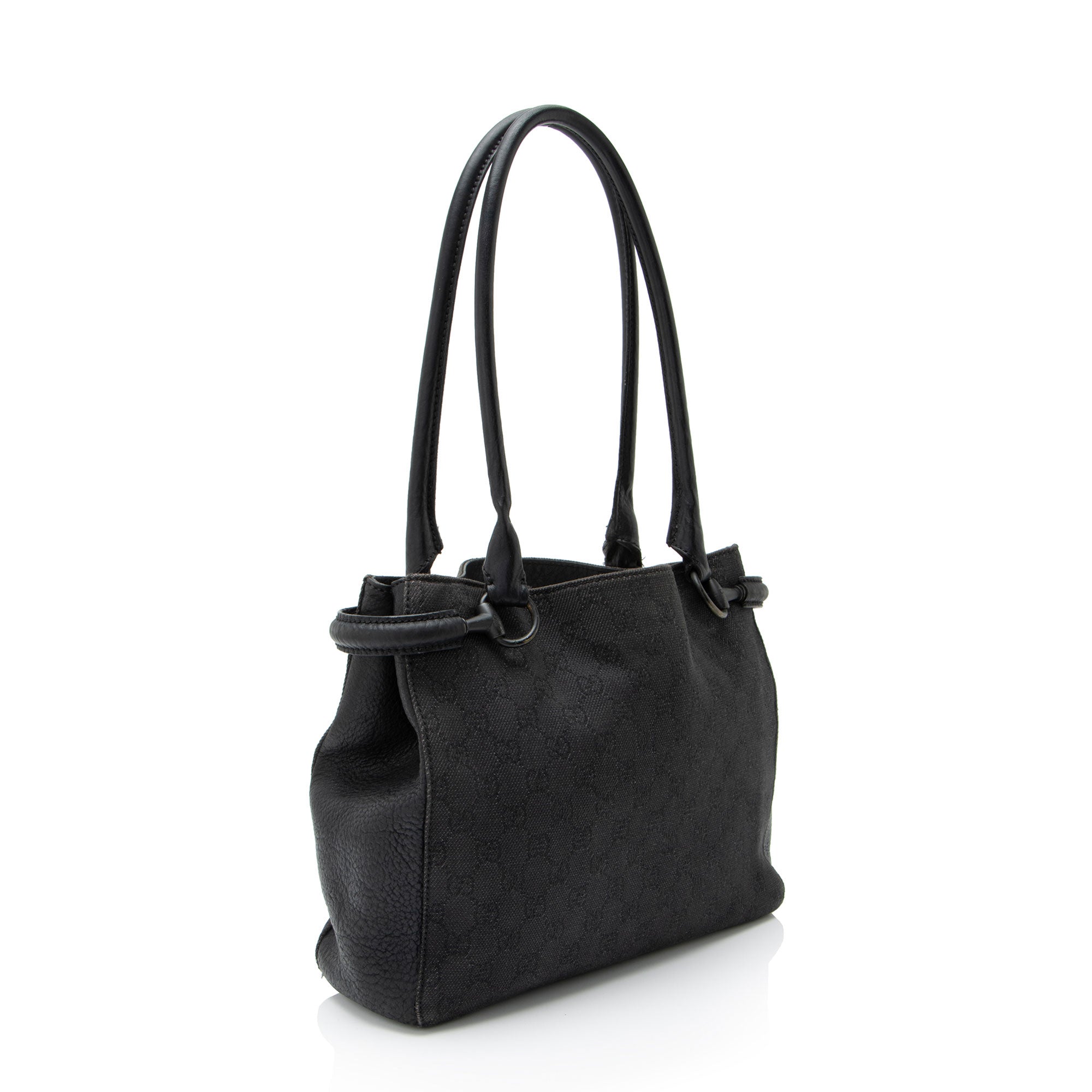 Gucci GG Denim Leather Square Tote
