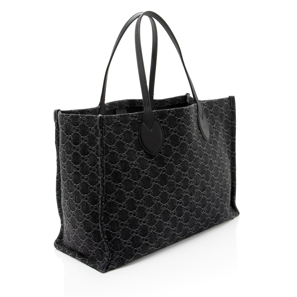 Gucci GG Denim Ophidia Large Tote