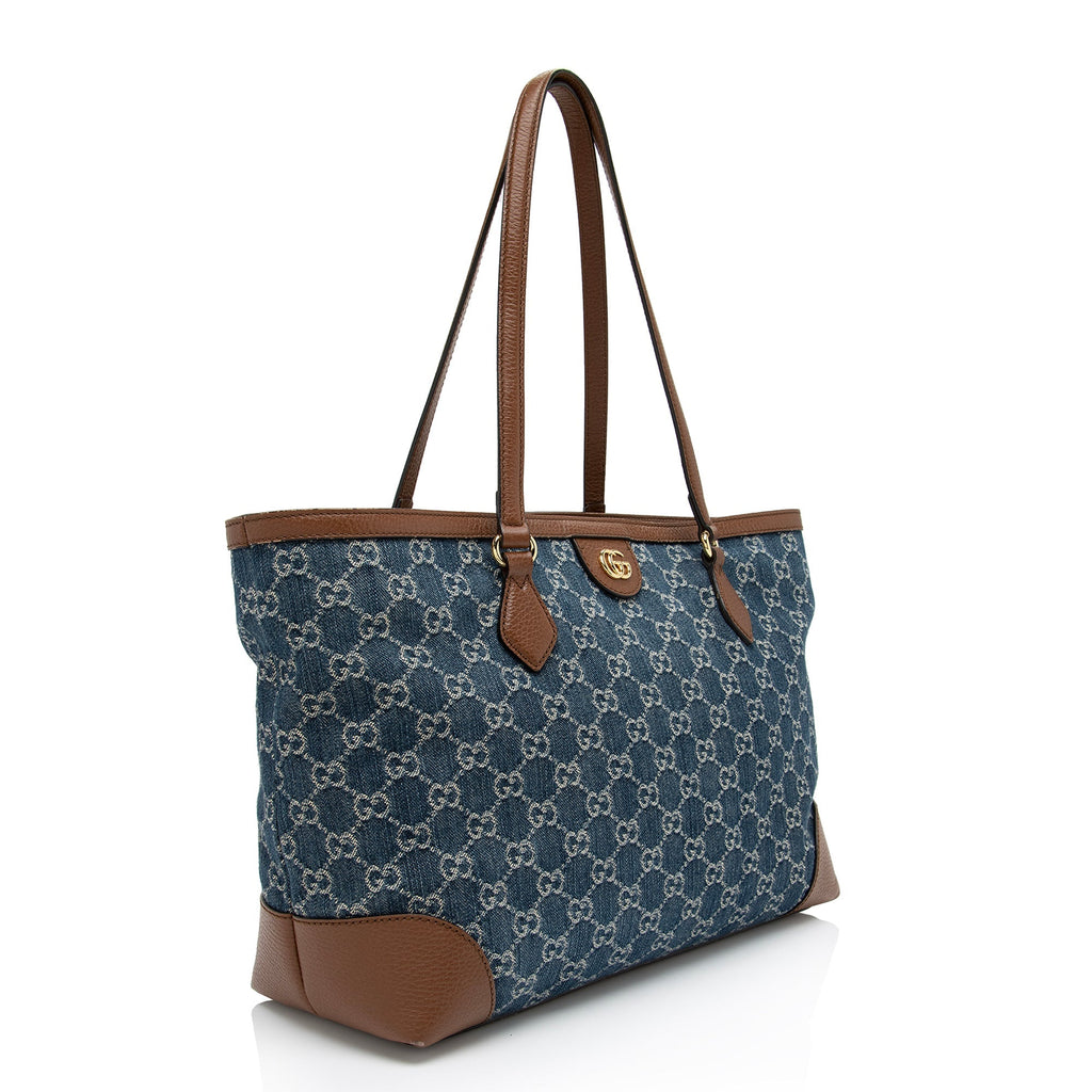 Gucci GG Denim Ophidia Medium Tote (SHF-DAKiQf)