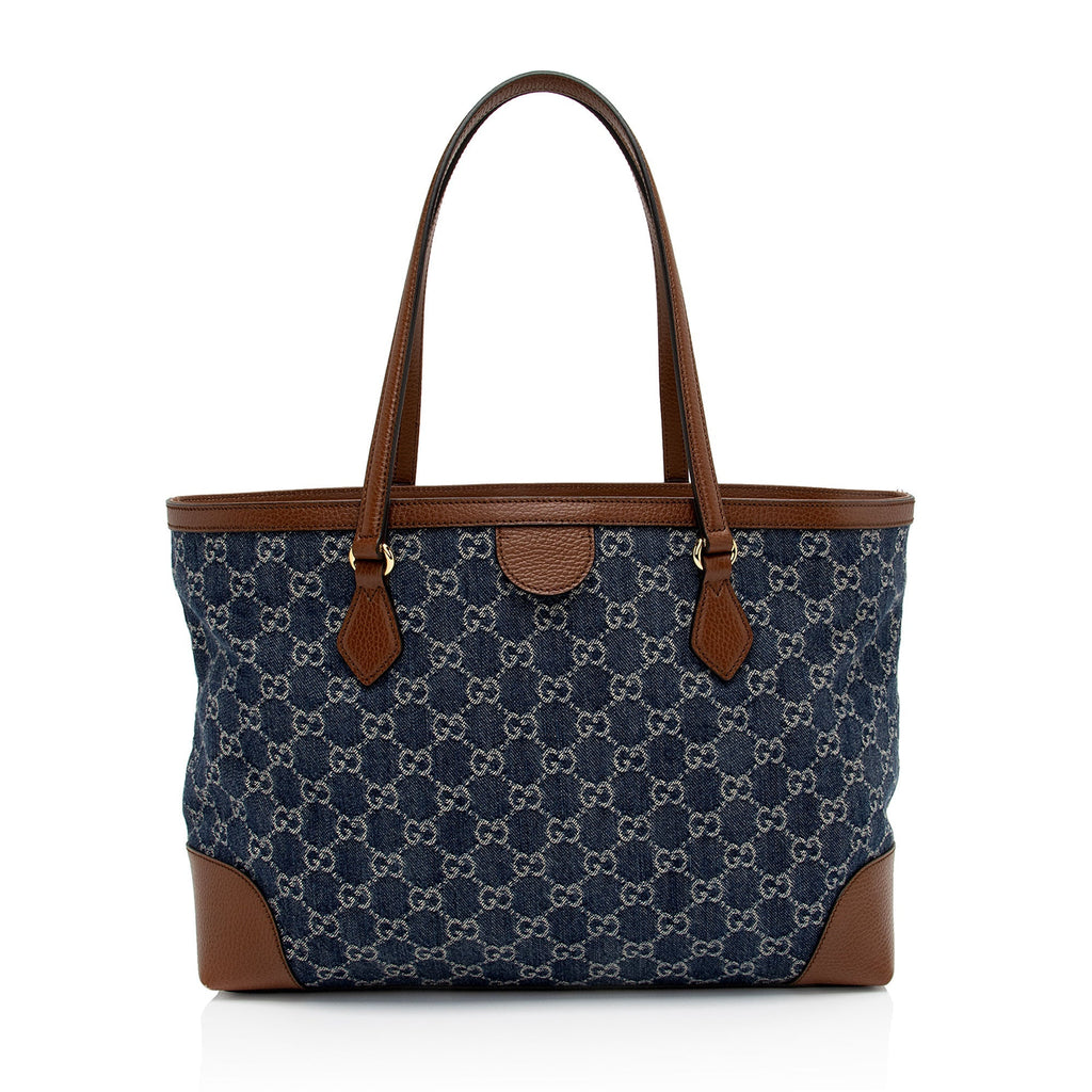 Gucci GG Denim Ophidia Medium Tote (SHF-mPOLzg)
