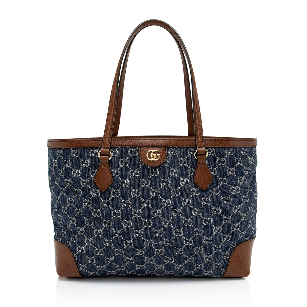 Gucci GG Denim Ophidia Medium Tote (SHF-mPOLzg)