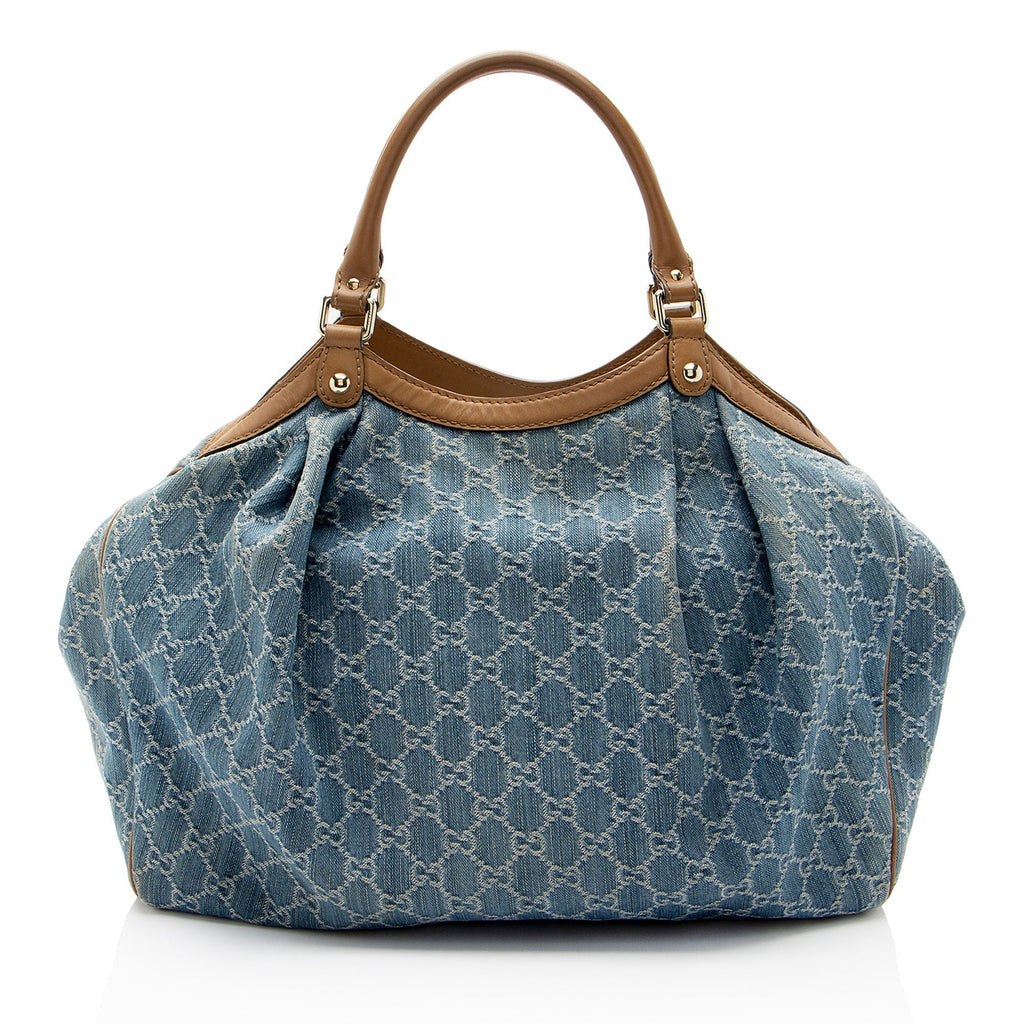 Gucci GG Denim Sukey Large Tote (SHF-jcqKh9)
