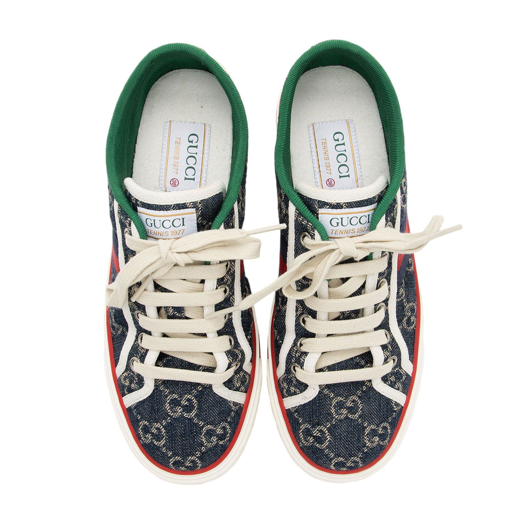 Gucci GG Denim Web 1977 Tennis Sneakers - Size 8 / 38 (SHF-VWBdkK)