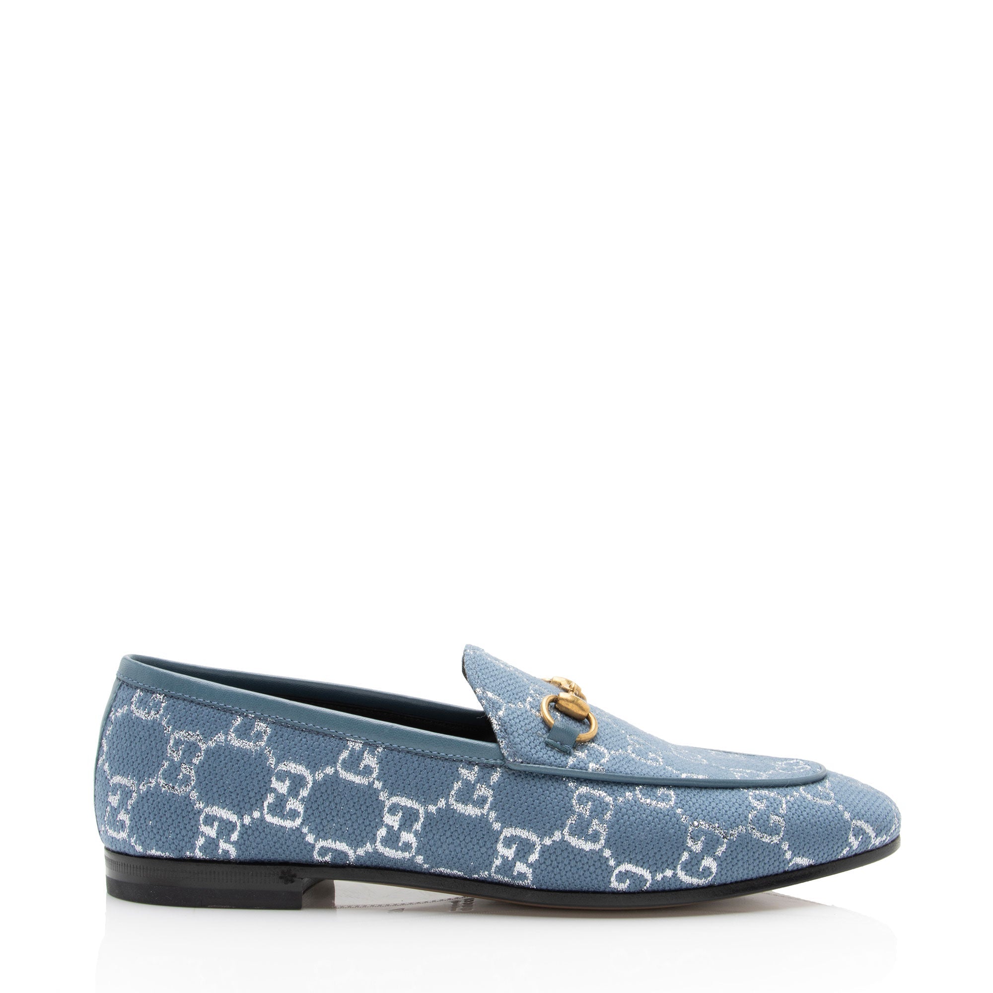 Gucci GG Canvas Horsebit Jordaan Loafers - Size 7 / 37 (SHF-WX1aiF)