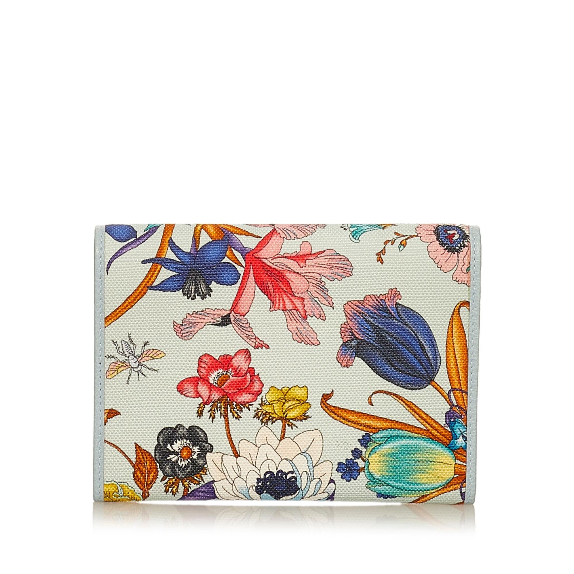 Gucci Gucci Marmont Flora Canvas Small Wallet (SHG-29459)