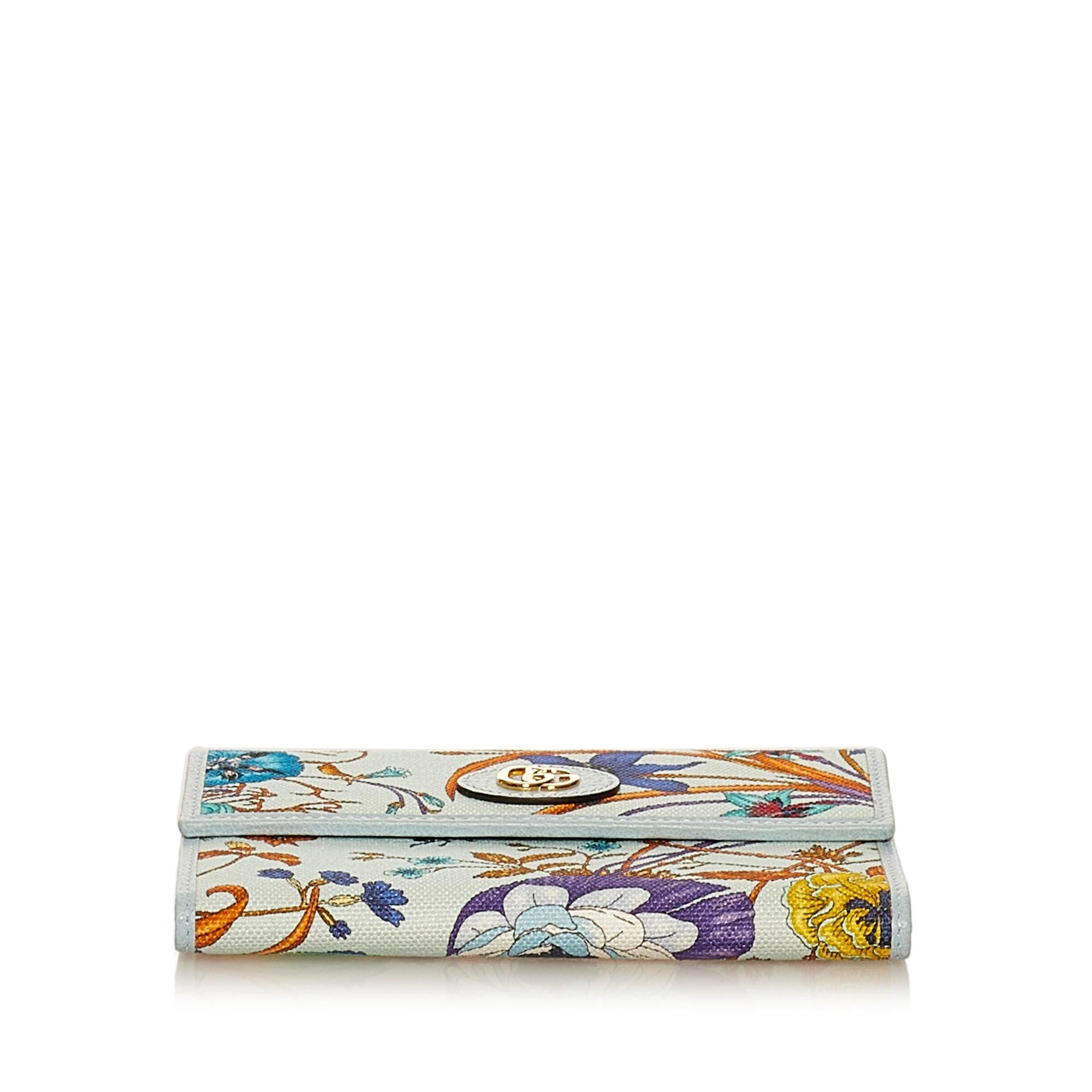 Gucci Gucci Marmont Flora Canvas Small Wallet (SHG-29459)