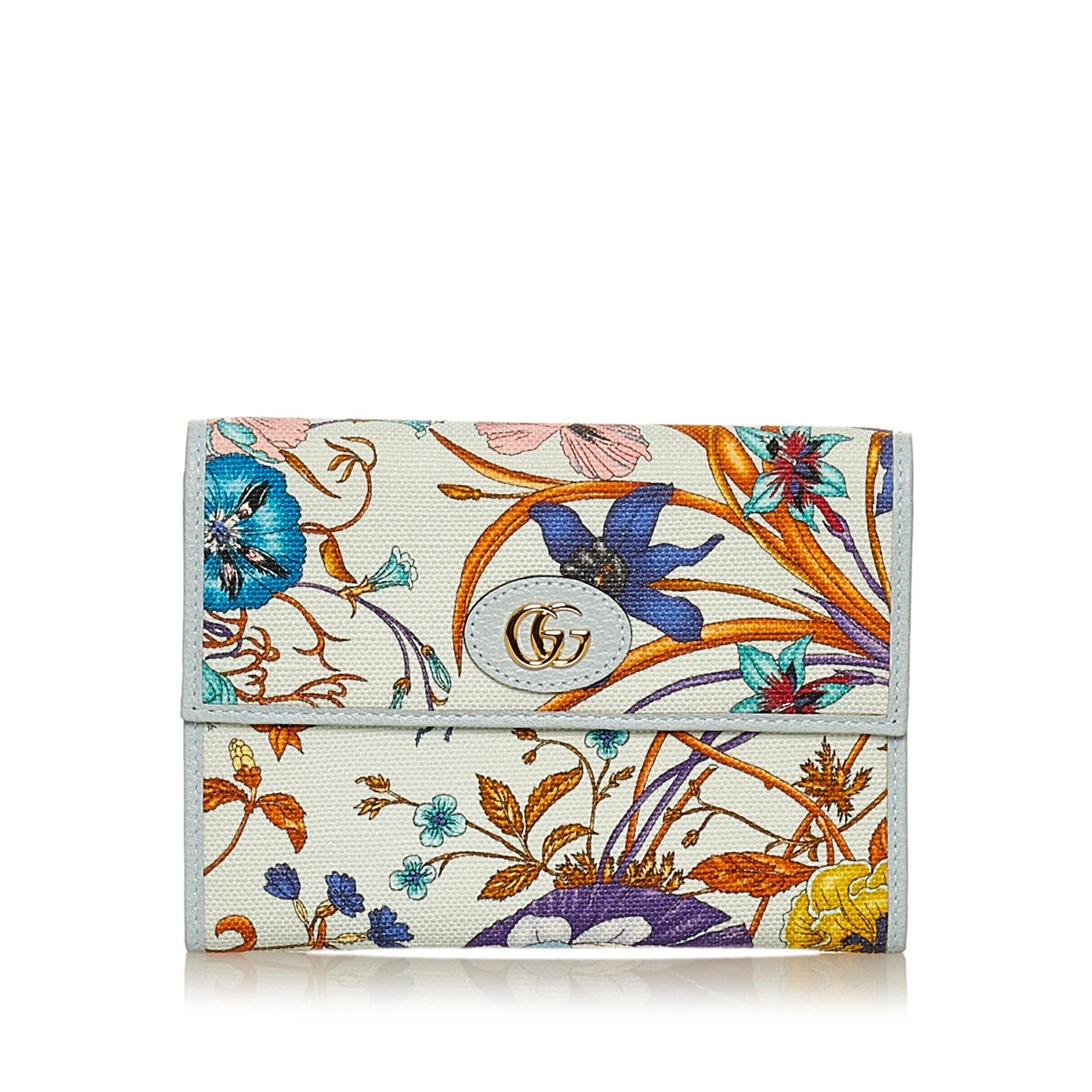 Gucci Gucci Marmont Flora Canvas Small Wallet (SHG-29459)