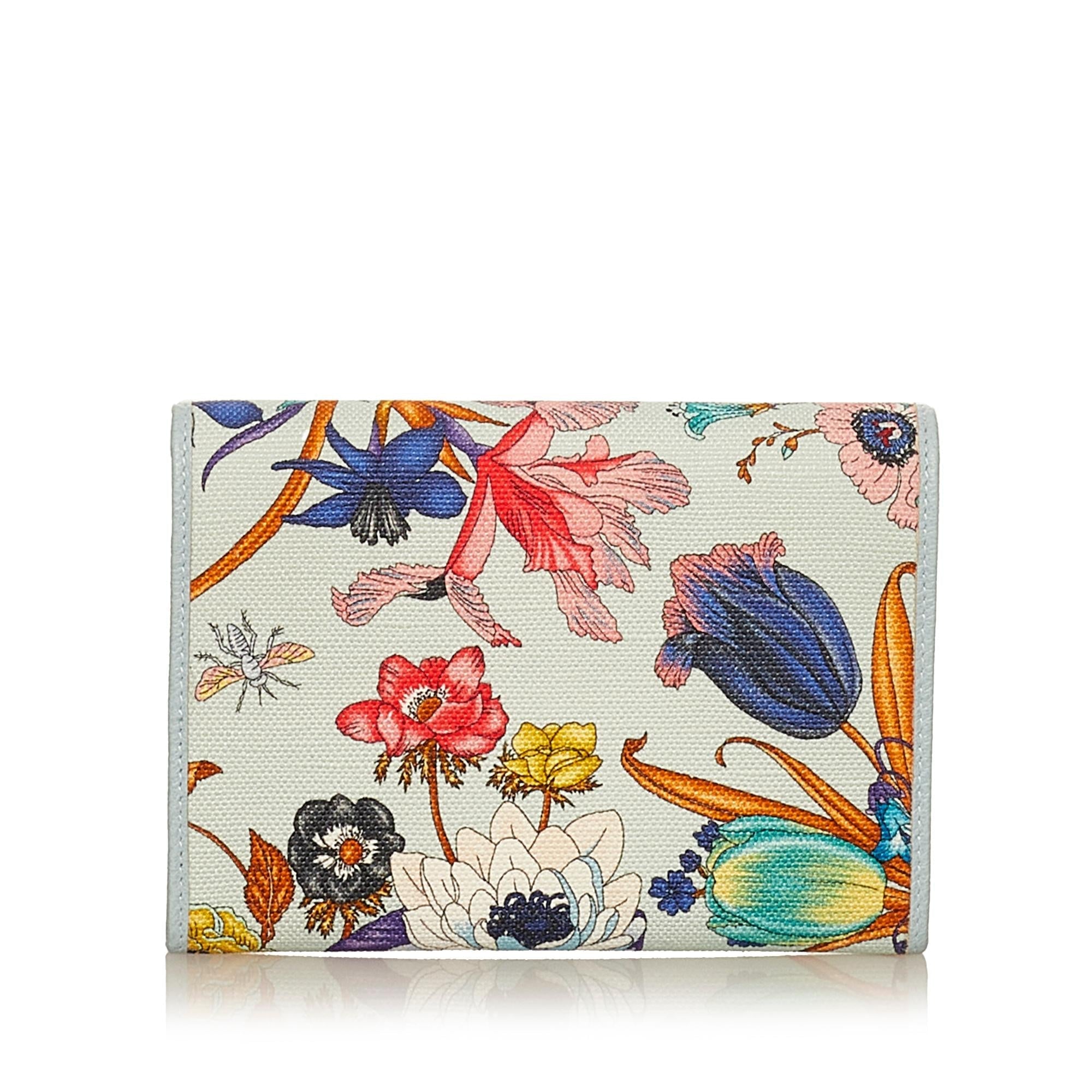 Gucci Gucci Marmont Flora Canvas Small Wallet (SHG-29533)