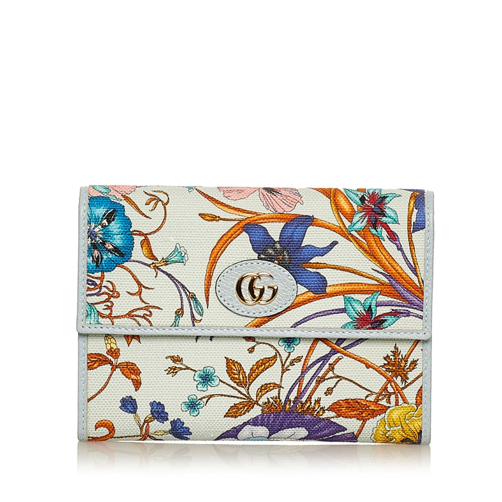 Gucci Gucci Marmont Flora Canvas Small Wallet (SHG-29533)
