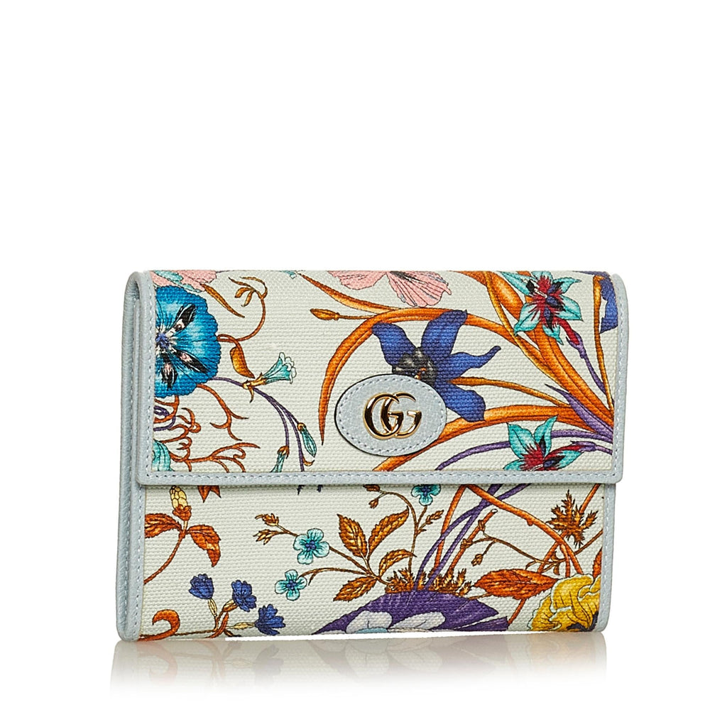Gucci Gucci Marmont Flora Canvas Small Wallet (SHG-29533)