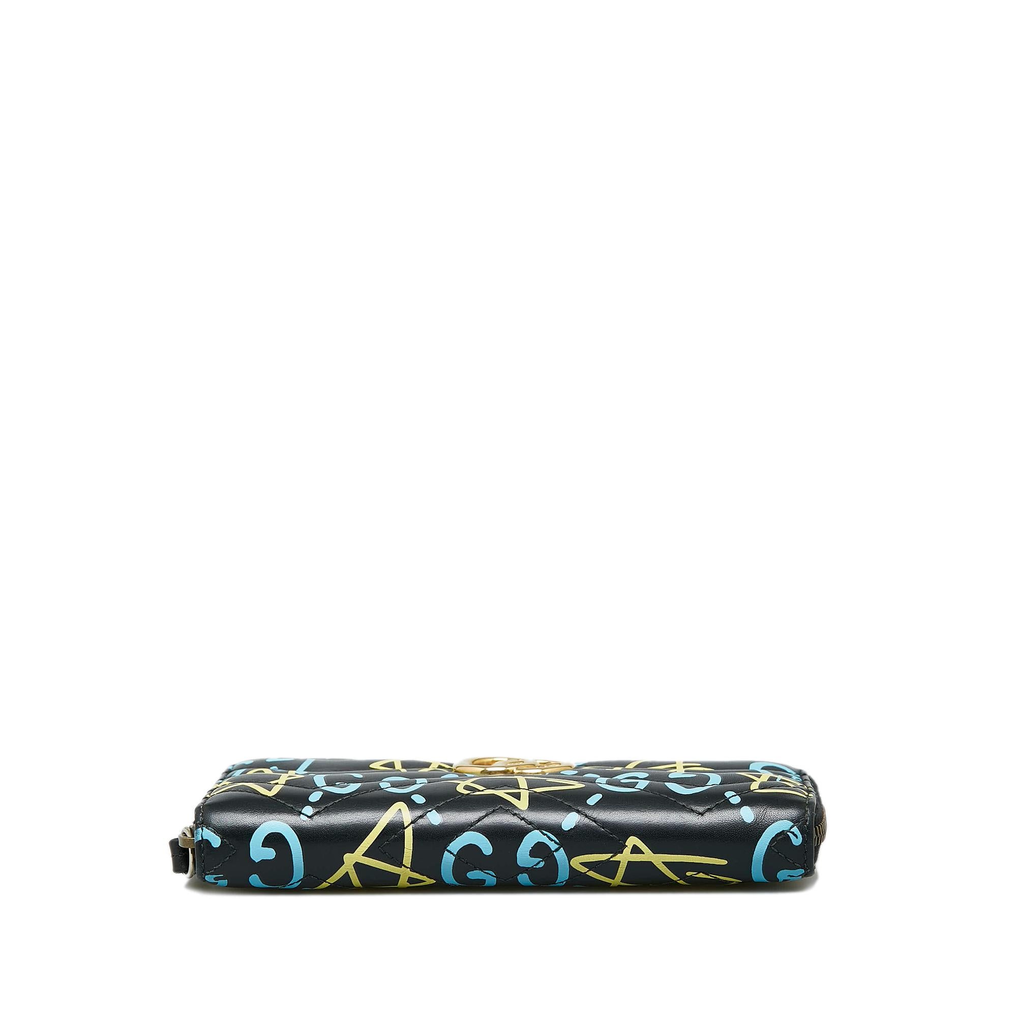 Gucci GG Marmont Ghost Leather Zip Around Wallet (SHG-d6GYxJ)