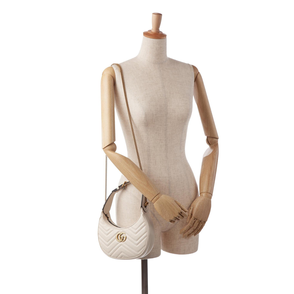 Gucci GG Marmont Half Moon Shaped Mini Bag (SHG-2ogQz6)