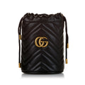 Gucci Gucci Marmont Leather Chain Bucket Bag (SHG-33456)