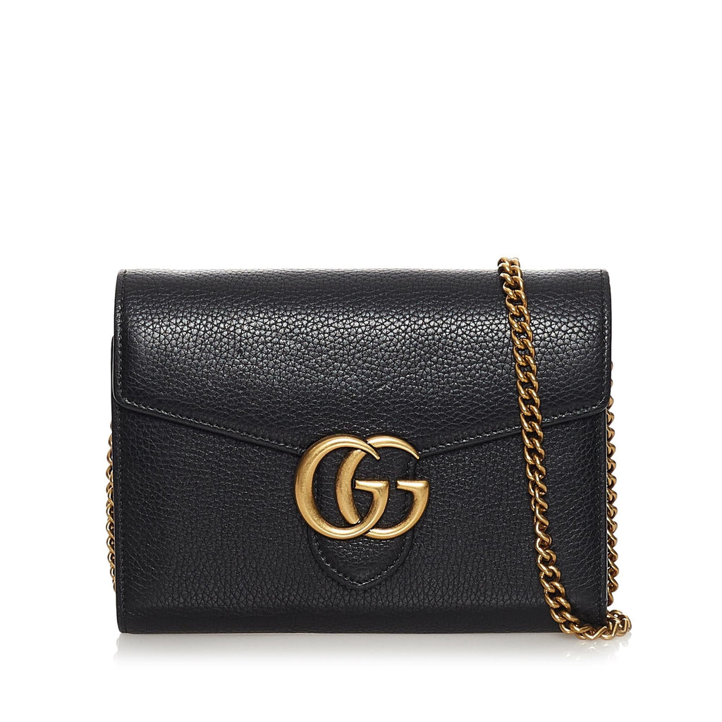 Gucci Gucci Marmont Leather Wallet on Chain (SHG-33733)