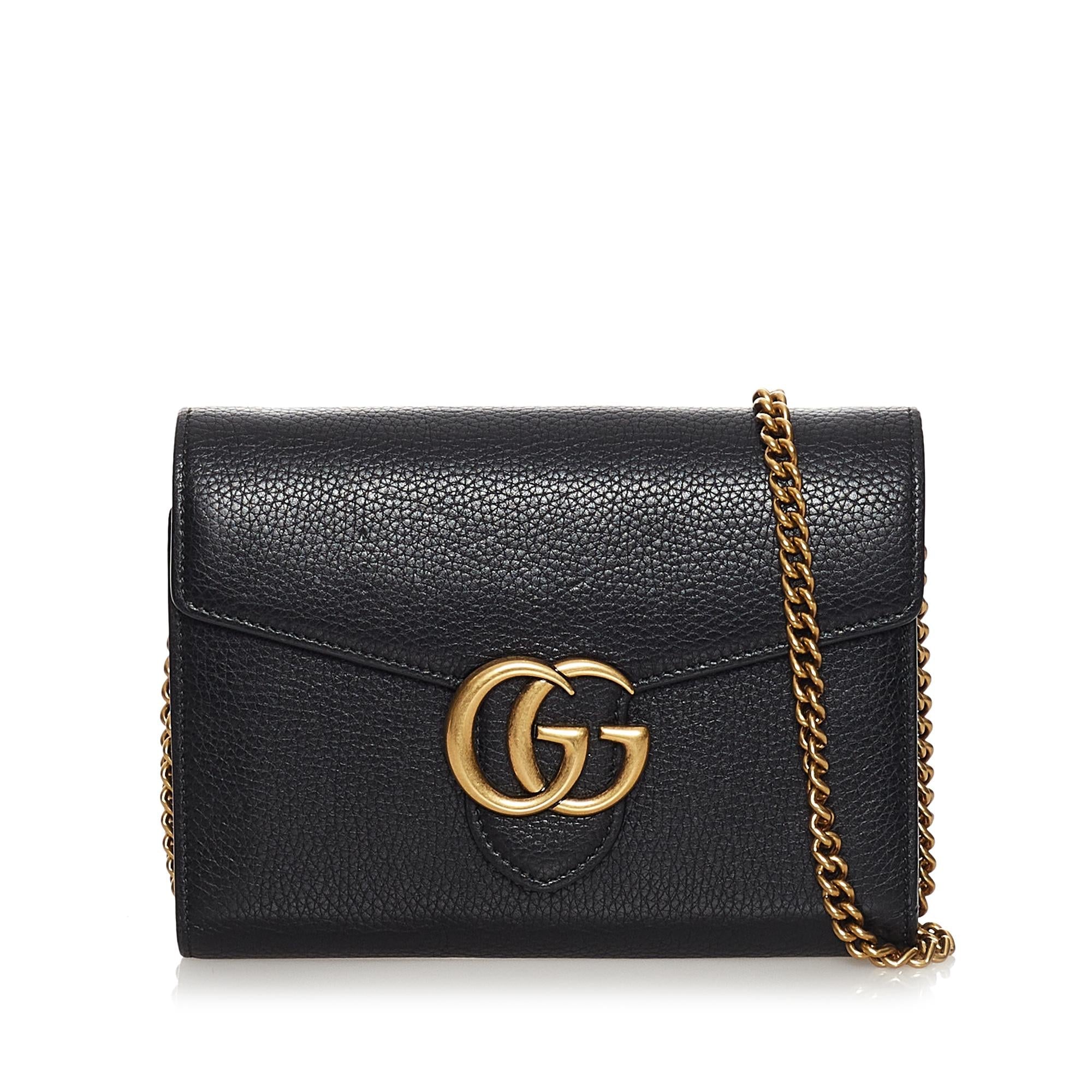 Gucci Gucci Marmont Leather Wallet on Chain (SHG-33733)
