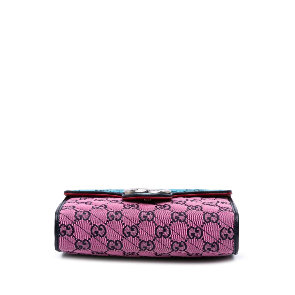 Gucci GG Marmont Matelasse Diagonal Canvas Chain Wallet