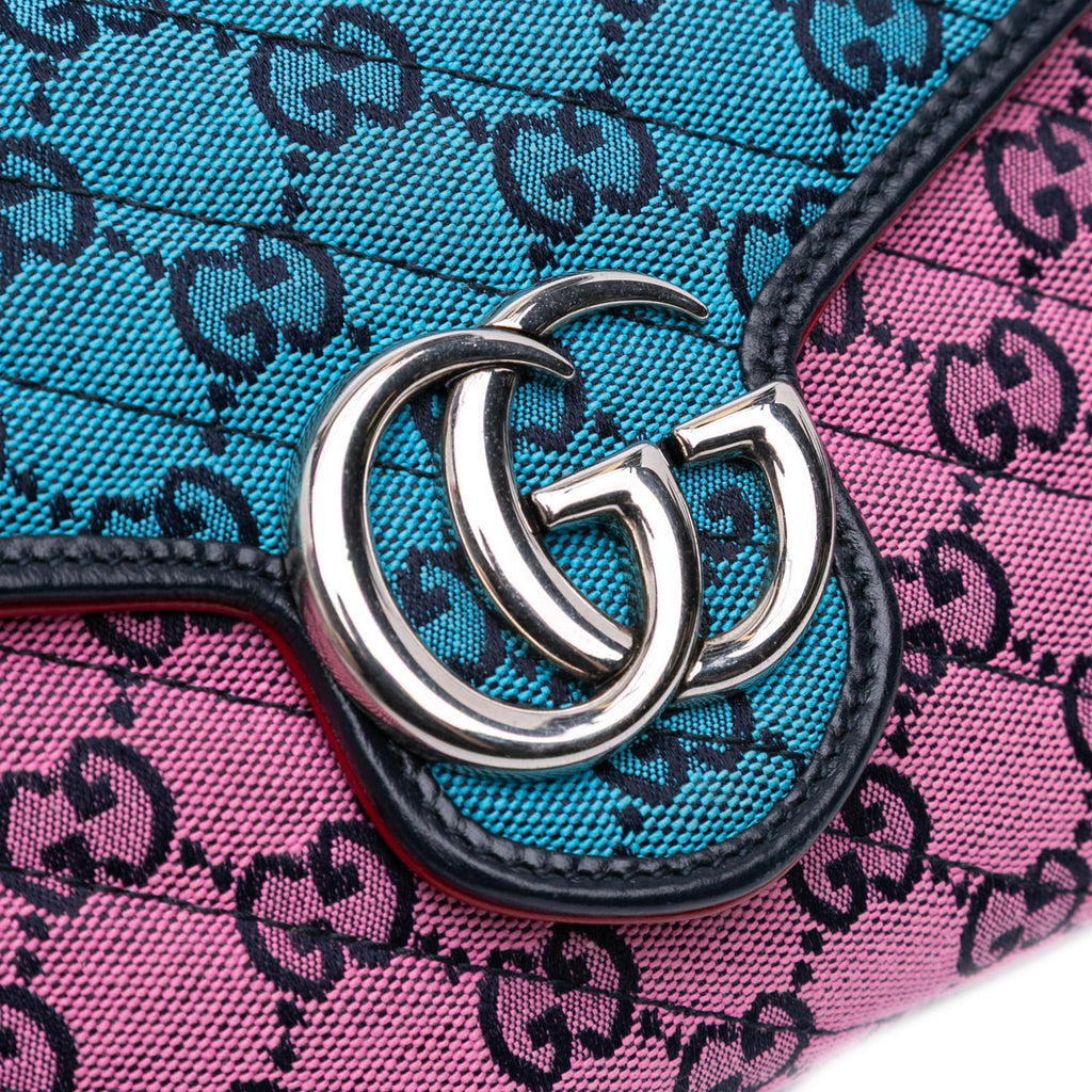 Gucci GG Marmont Matelasse Diagonal Canvas Chain Wallet