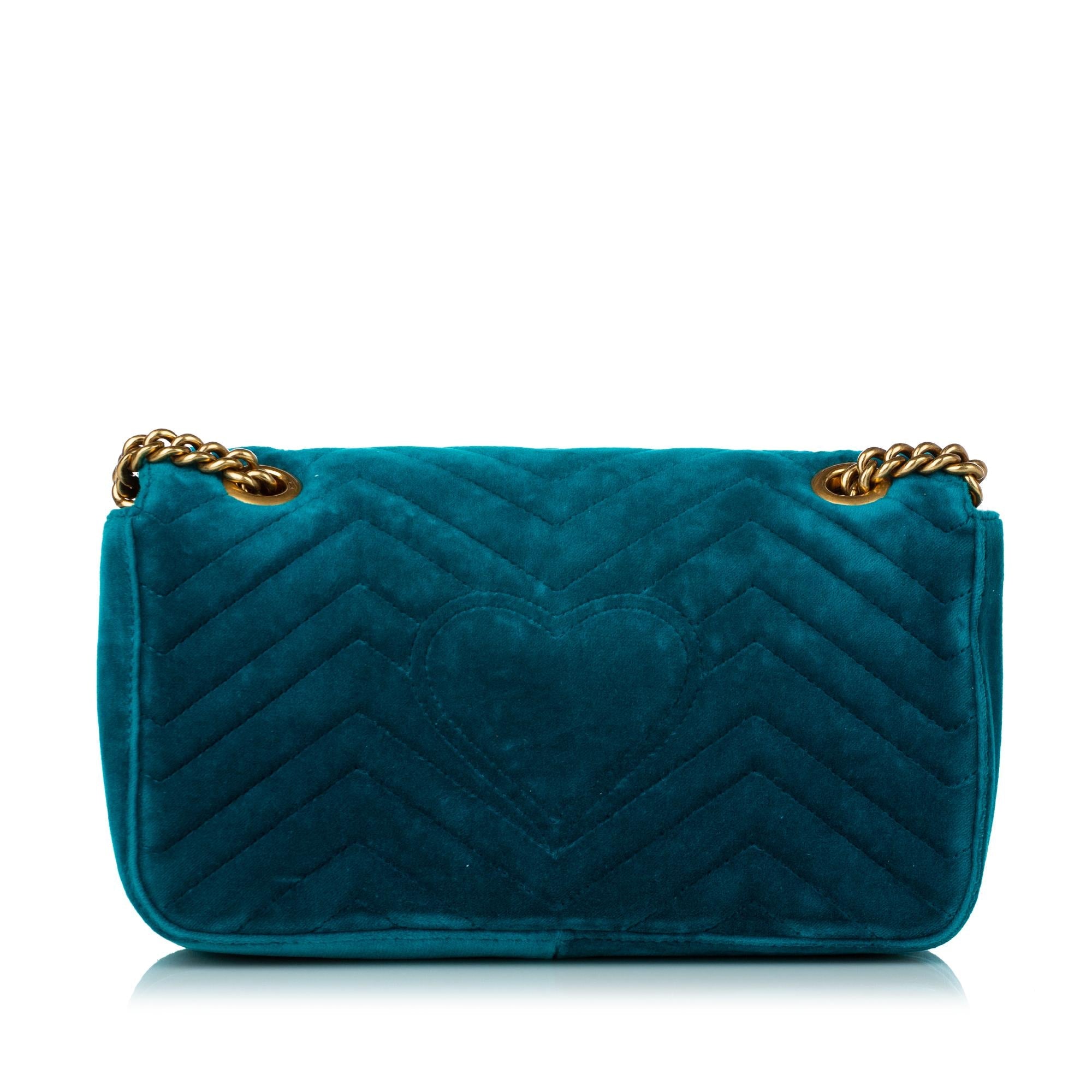 Gucci Gucci Marmont Matelasse Embellished Velvet Crossbody Bag (SHG-30293)