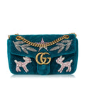 Gucci Gucci Marmont Matelasse Embellished Velvet Crossbody Bag (SHG-30293)