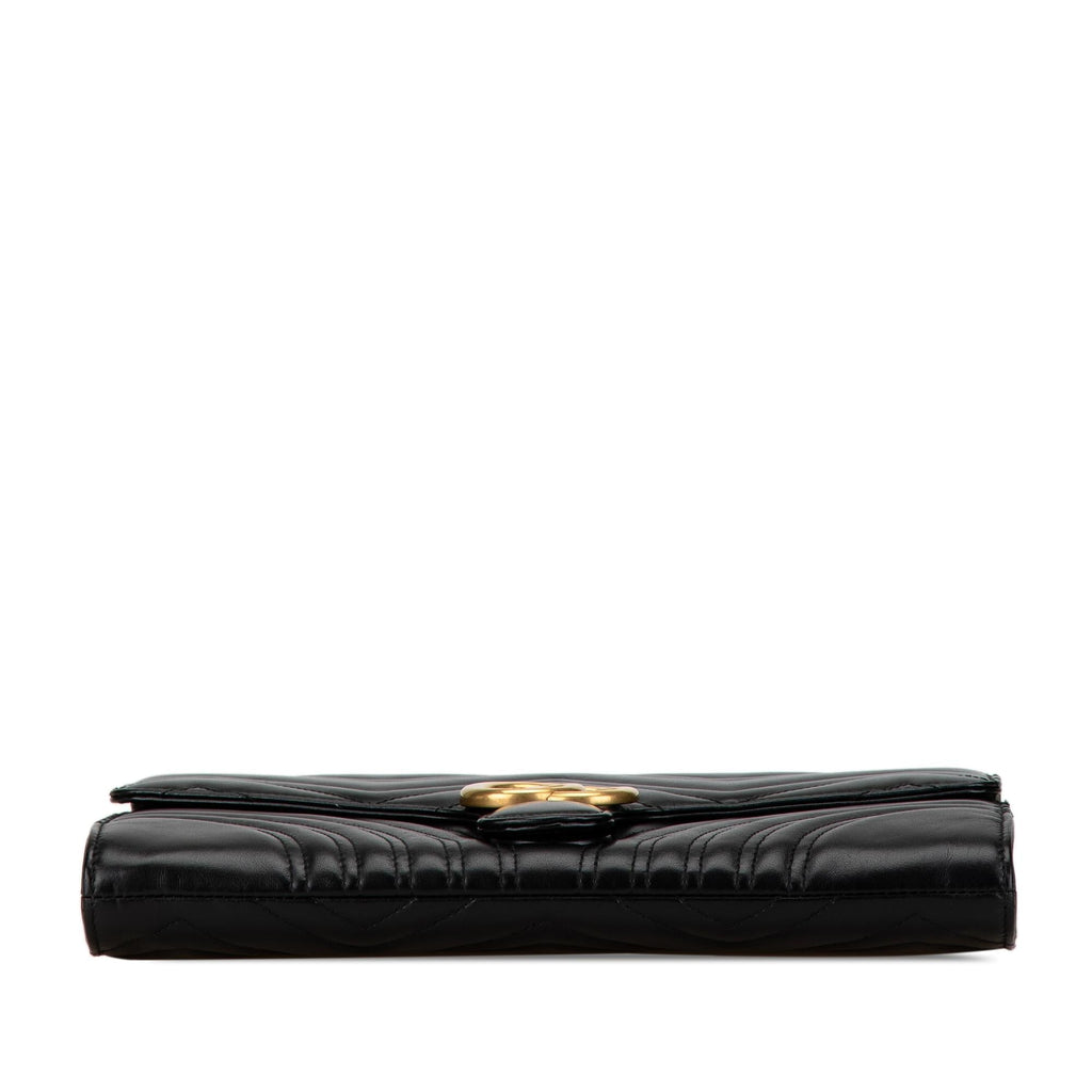Gucci GG Marmont Matelasse Flap Leather Clutch (SHG-WIIc7g)