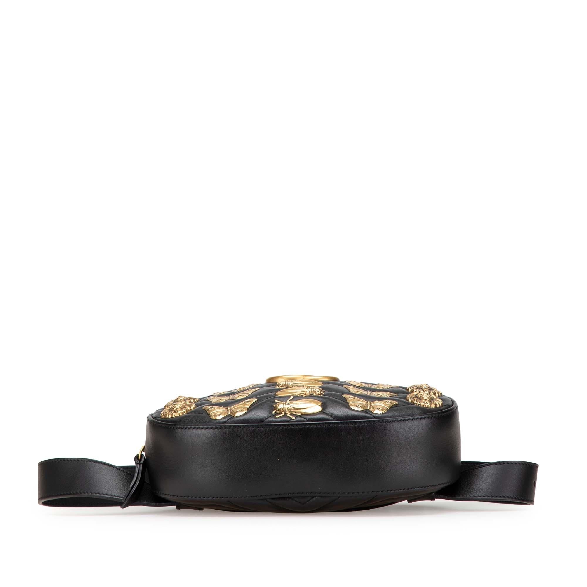Gucci GG Marmont Matelasse Leather Animalier Belt Bag