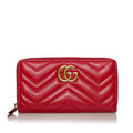 Gucci Gucci Marmont Matelasse Leather Zip Around Wallet (SHG-33565)