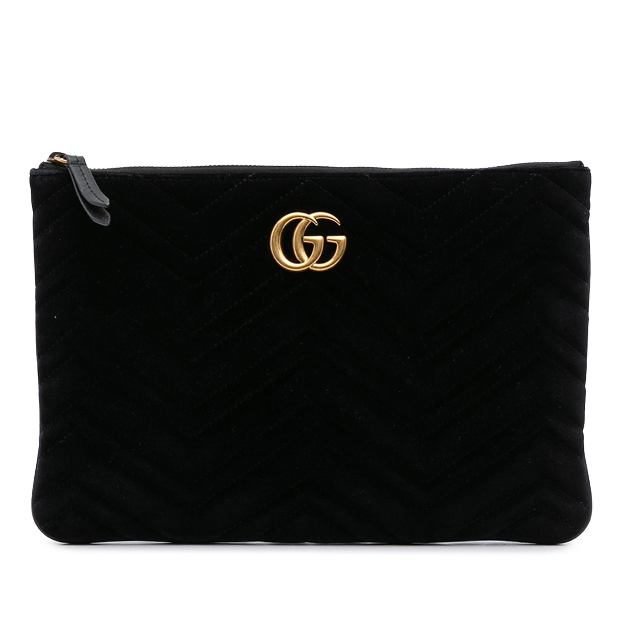 Gucci GG Marmont Matelasse Velvet Clutch