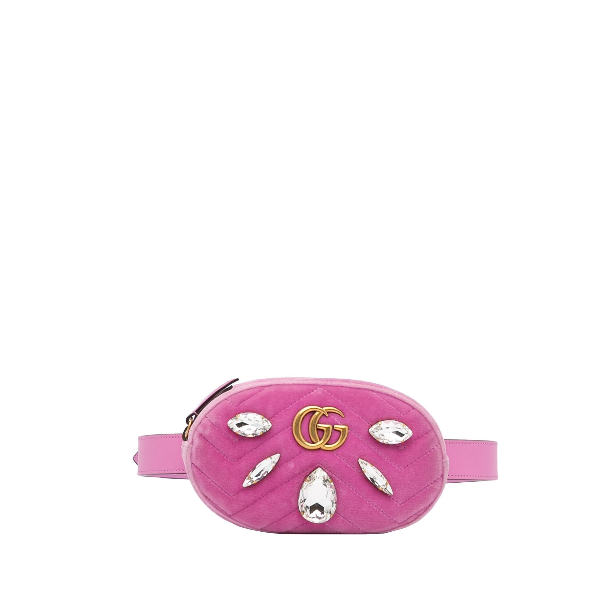 Gucci GG Marmont Velvet Belt Bag (SHG-kvPtgt)
