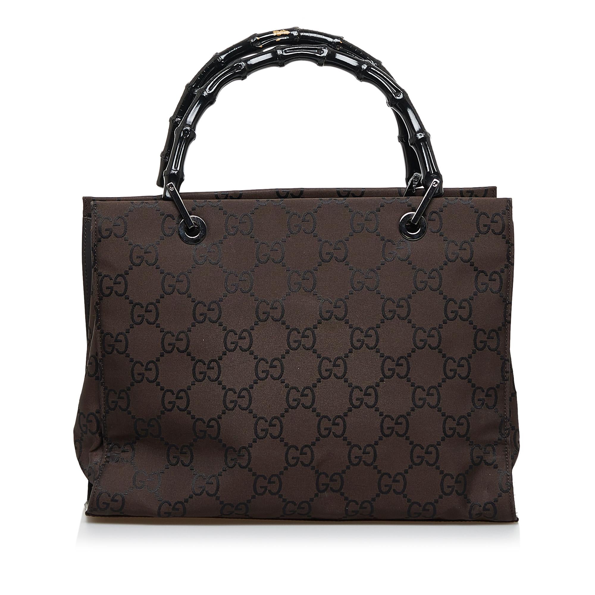 Gucci GG Nylon Bamboo Handbag (SHG-zaUCGl)