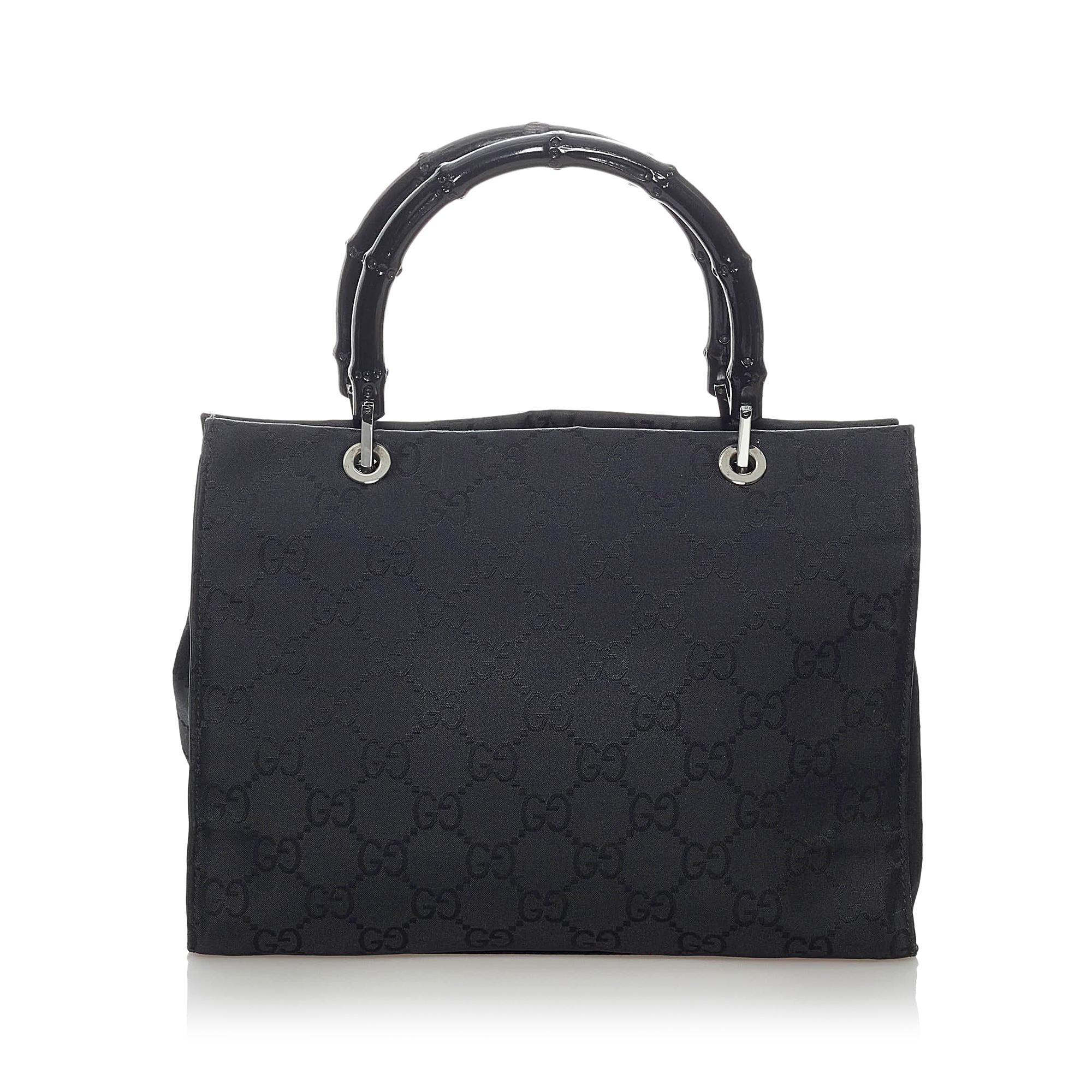 Gucci Gucci Nylon Bamboo Satchel (SHG-30579)